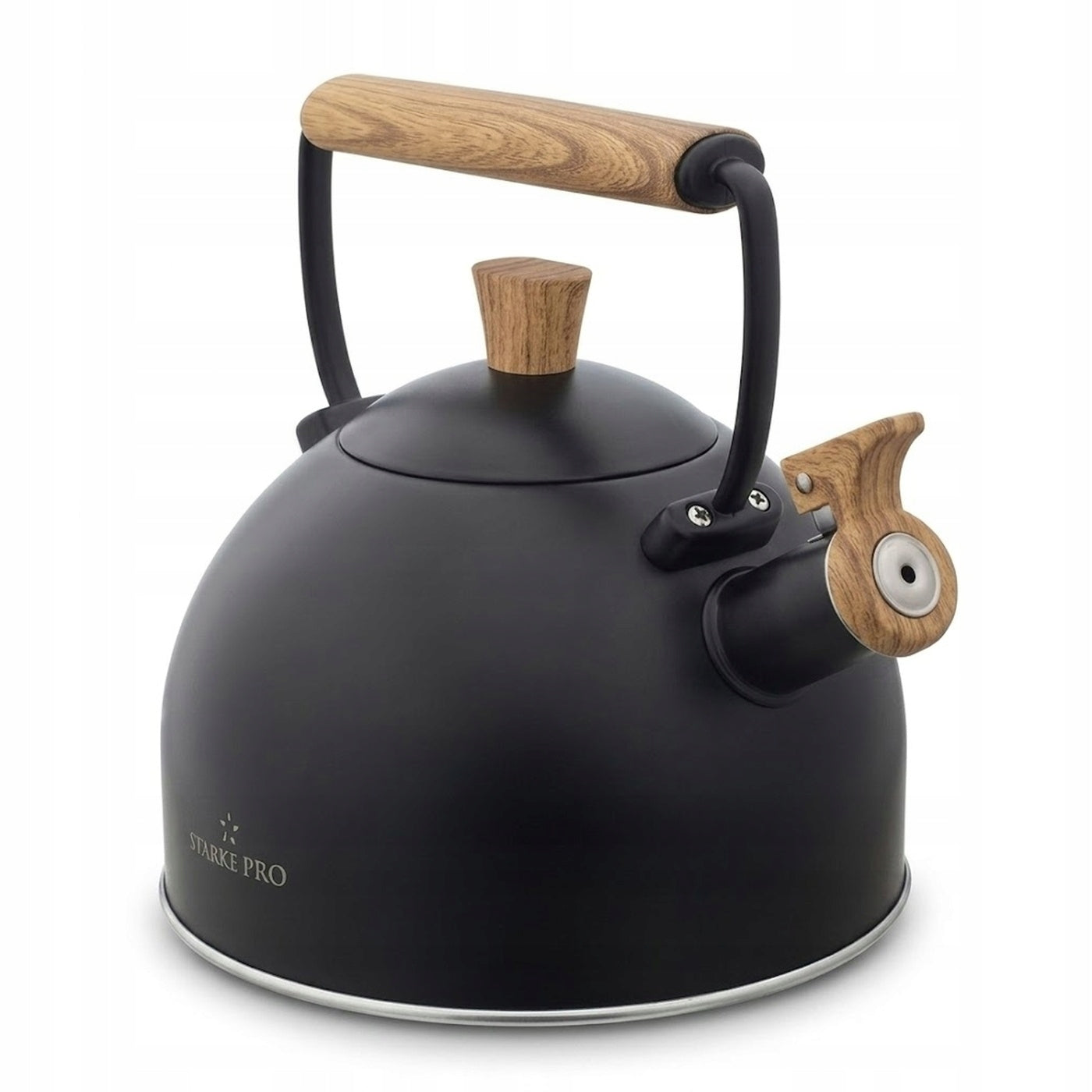 GAS KETTLE Induction with WHISTLE BLACK Steel Starke Pro Harit II 2,5 l