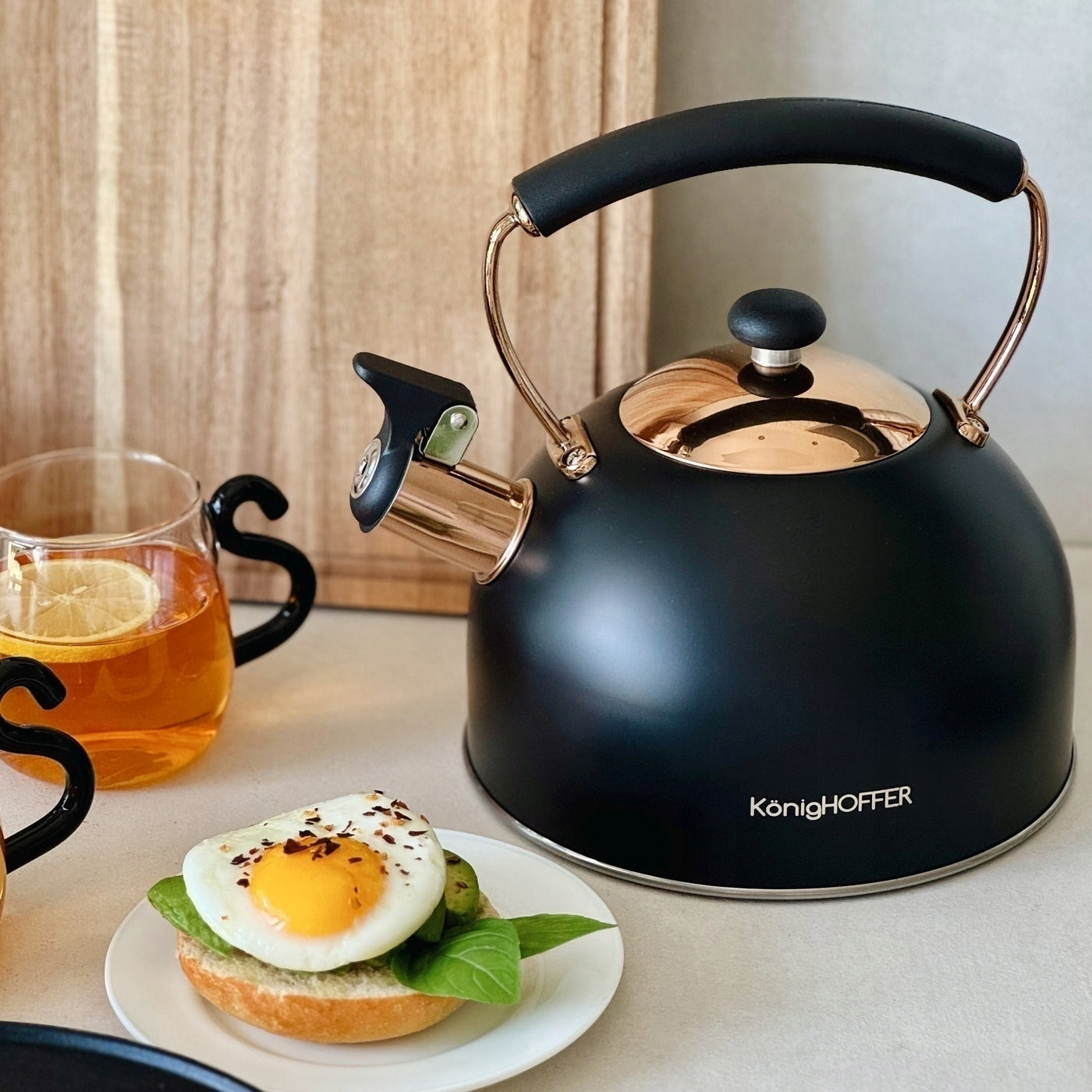 GAS KETTLE Induction with WHISTLE Traditional Konighoffer Morena 2,3 l Packaging status original