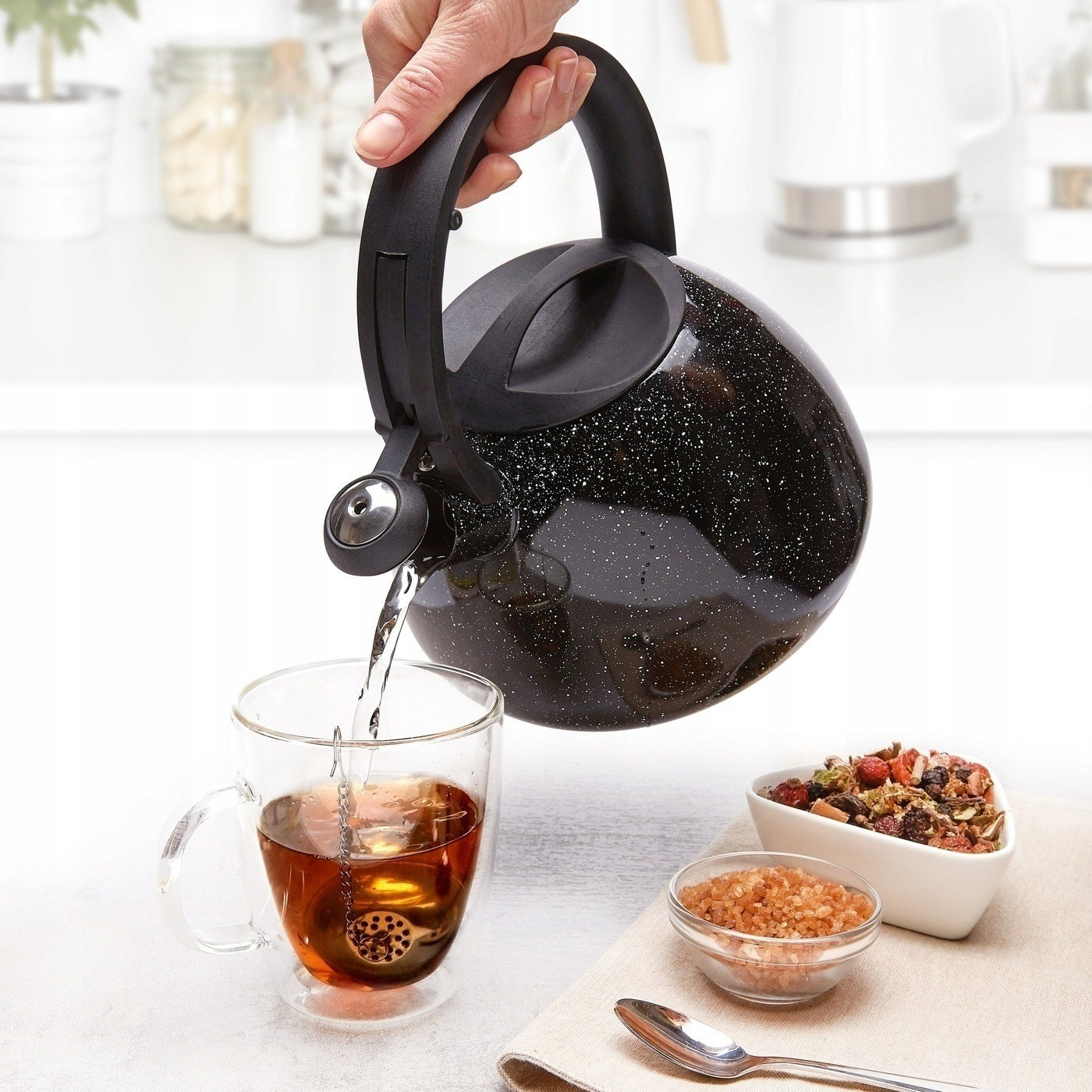 GAS KETTLE WITH WHISTLE Induction Black Traditional Tadar Vita 2,5L Packaging status original