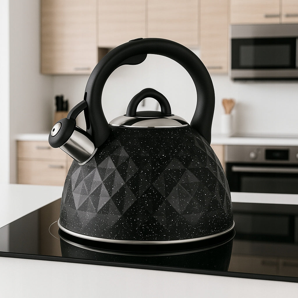 GAS KETTLE WITH WHISTLE LID 3L STEEL INDUCTION BLACK Manufacturer code 5905155012326