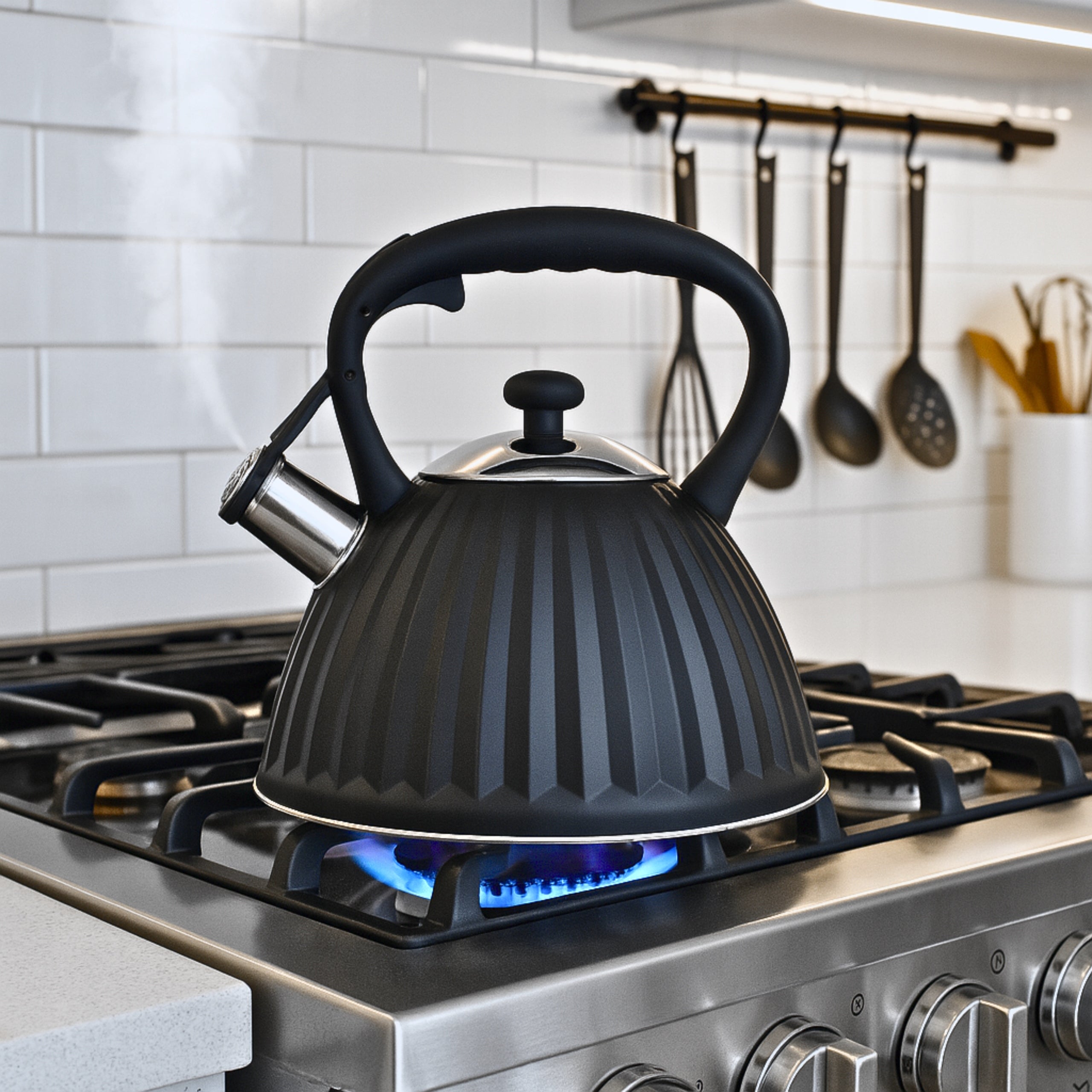 GAS KETTLE WITH WHISTLE LID 3L STEEL INDUCTION BLACK SILVER Manufacturer code 5905155012289