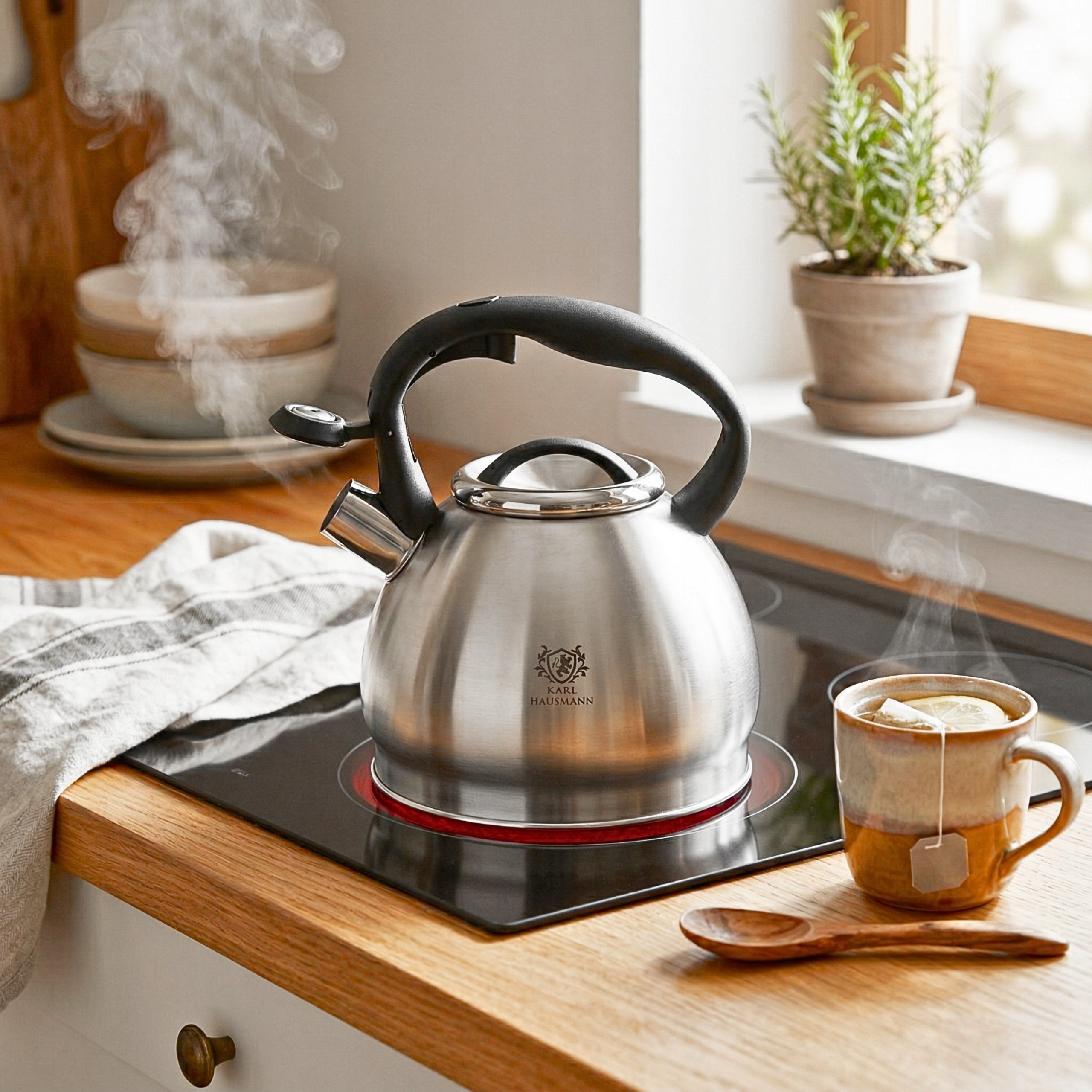 GAS KETTLE WITH WHISTLE LID 3L STEEL INDUCTION SILVER INOX Manufacturer code 5905155012456