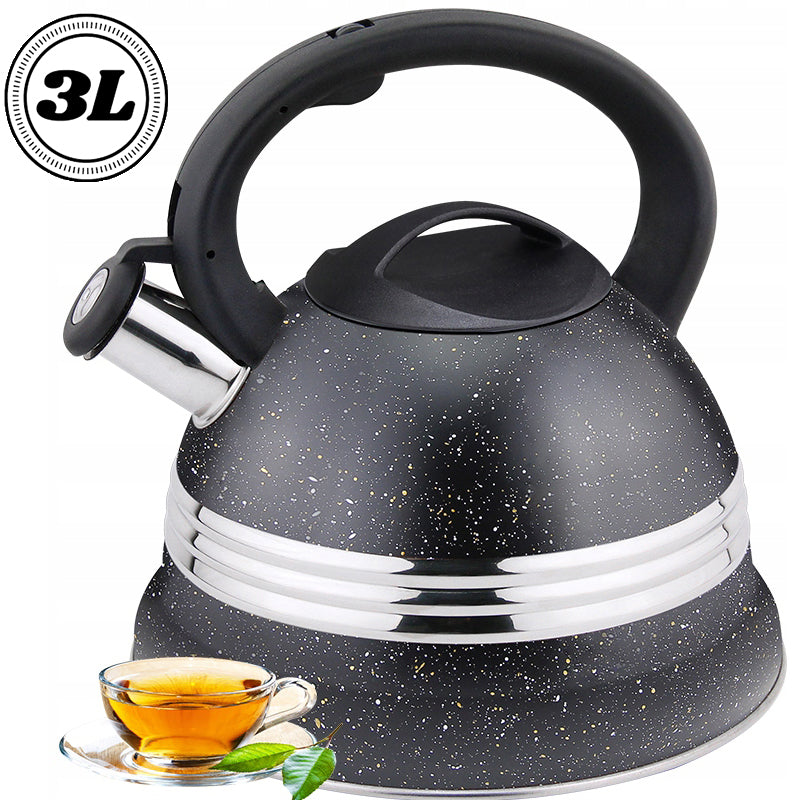 GAS KETTLE elegant traditional steel induction BLACK 3L