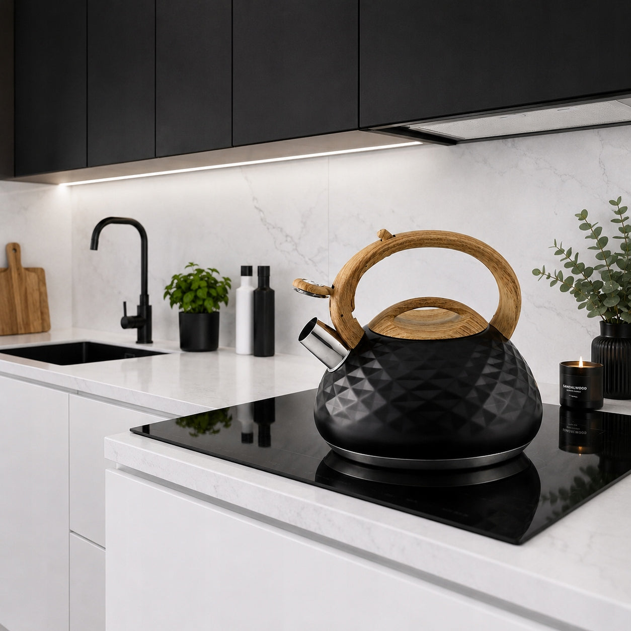 GAS Kettle INDUCTION BLACK RETRO LOFT steel Hauspremium 3 l INDUCTION Manufacturer code 04132B