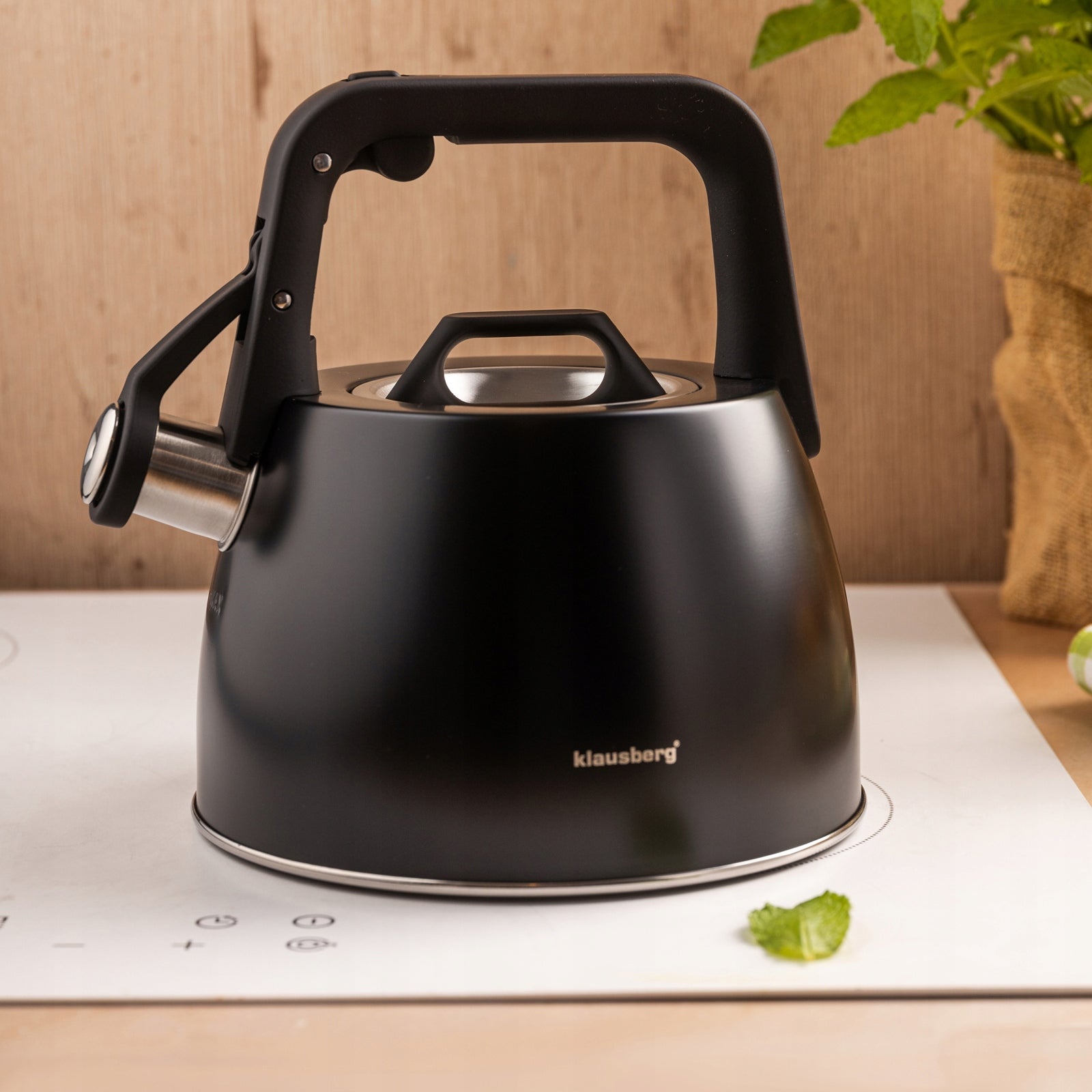 GAS Kettle INDUCTION BLACK traditional steel Klausberg 2,5 BLACK MAT Kind traditional kettle
