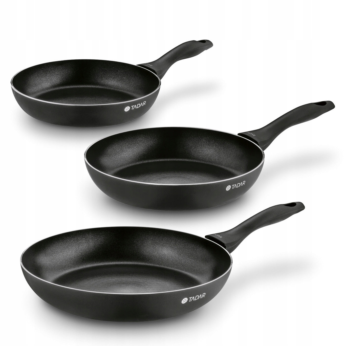 GAS PAN Set Non stick SOLID BLACK Tadar Galet 20/24/28 Brand Tadar