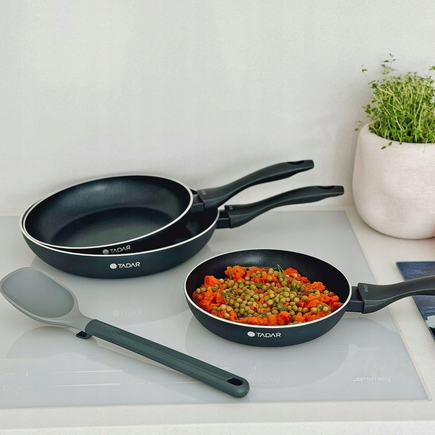 GAS PAN Set Non stick SOLID BLACK Tadar Galet 20/24/28 Packaging status original