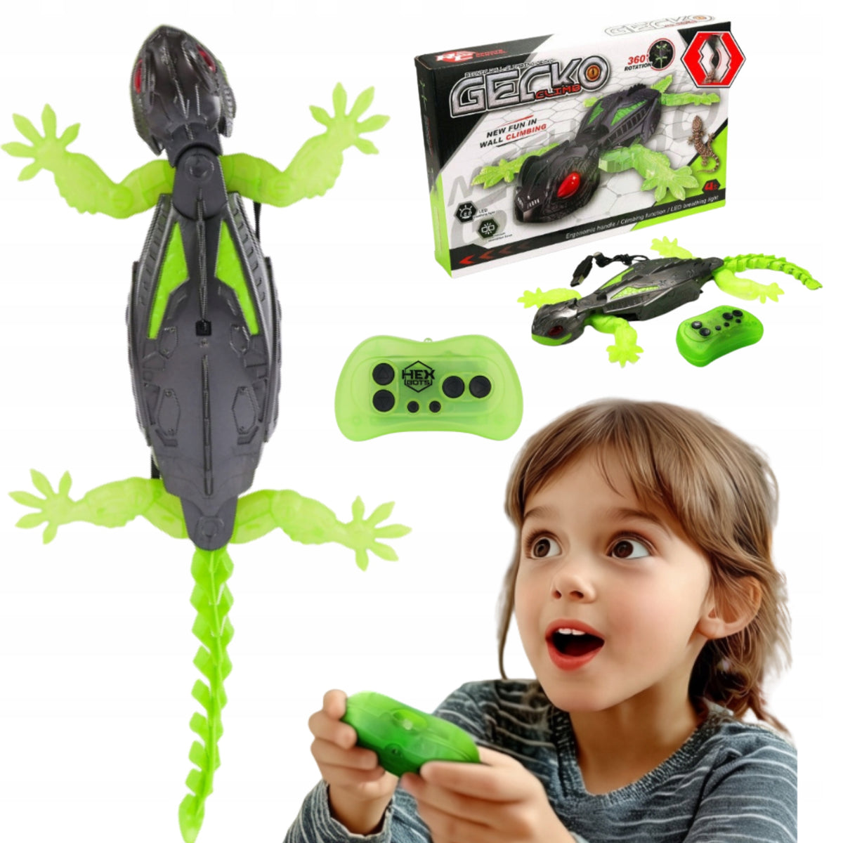 GECKO LIZARD REMOTE CONTROLLED WALKING ON WALLS INTERACTIVE REMOTE CONTROL