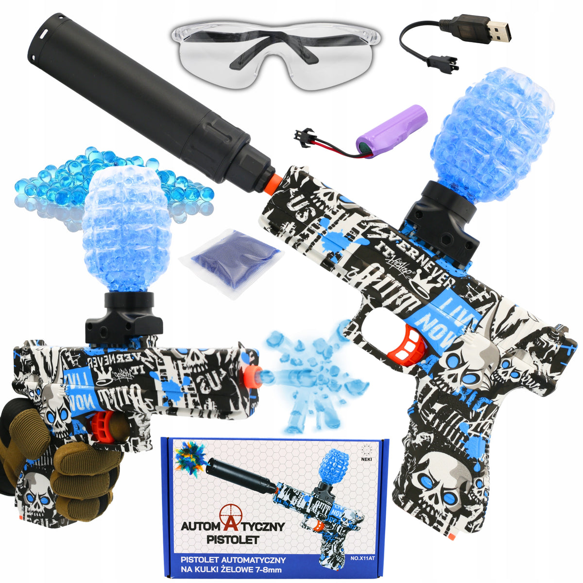 GEL BALL GUN AUTOMATIC RIFLE LARGE + FREEBIE 3000 BALLS