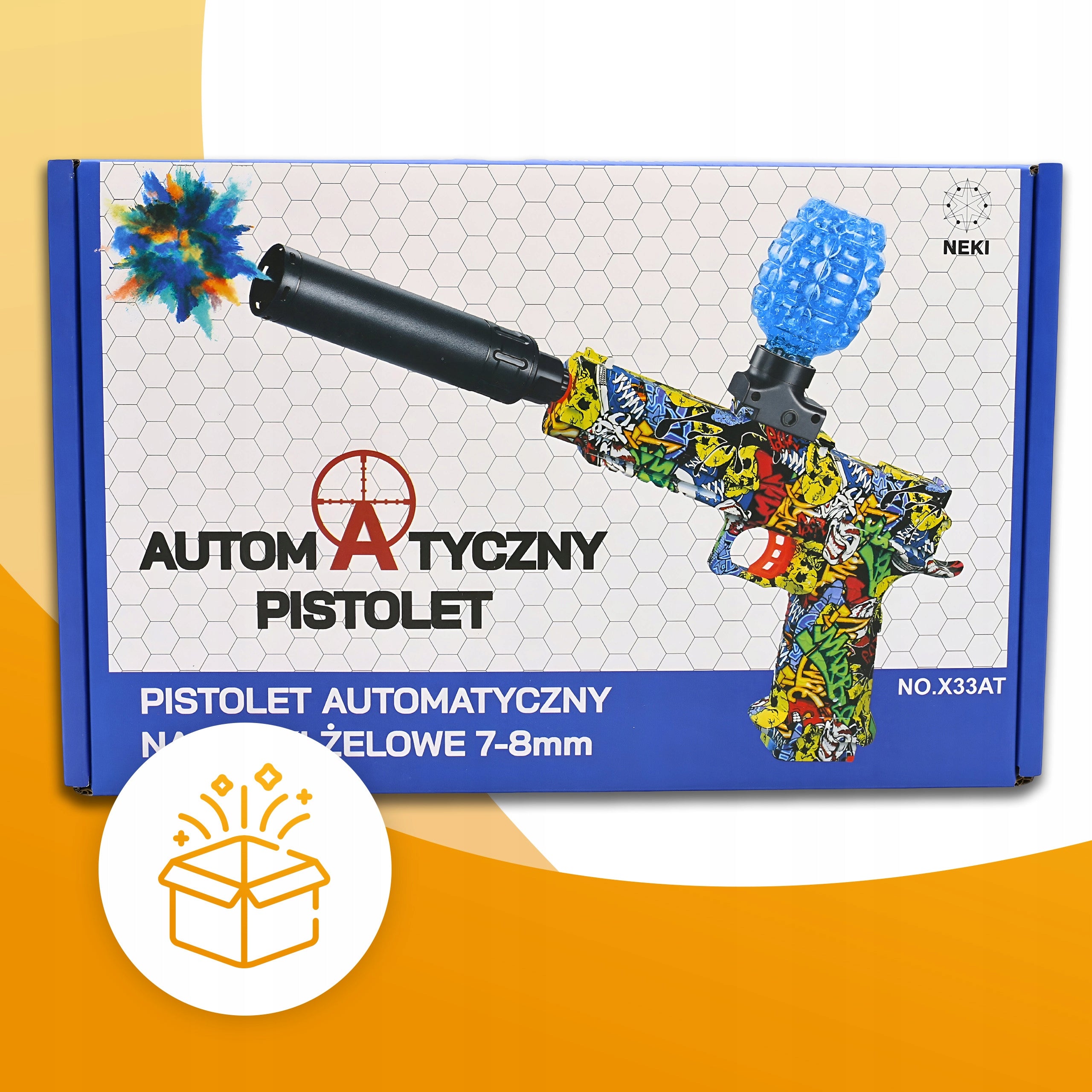 GEL BALL GUN AUTOMATIC RIFLE LARGE SET XL + 1000 BALLS Manufacturer code PISTOLET AUTOMATYCZNY +