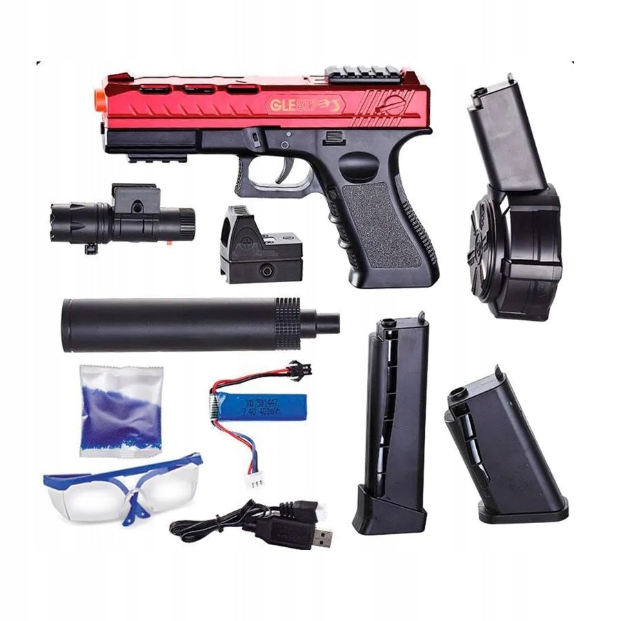 GEL BALL GUN GLOCK AUTOMATIC SUPER STRONG RIFLE + 15 THOUSAND BALLS Brand no brand