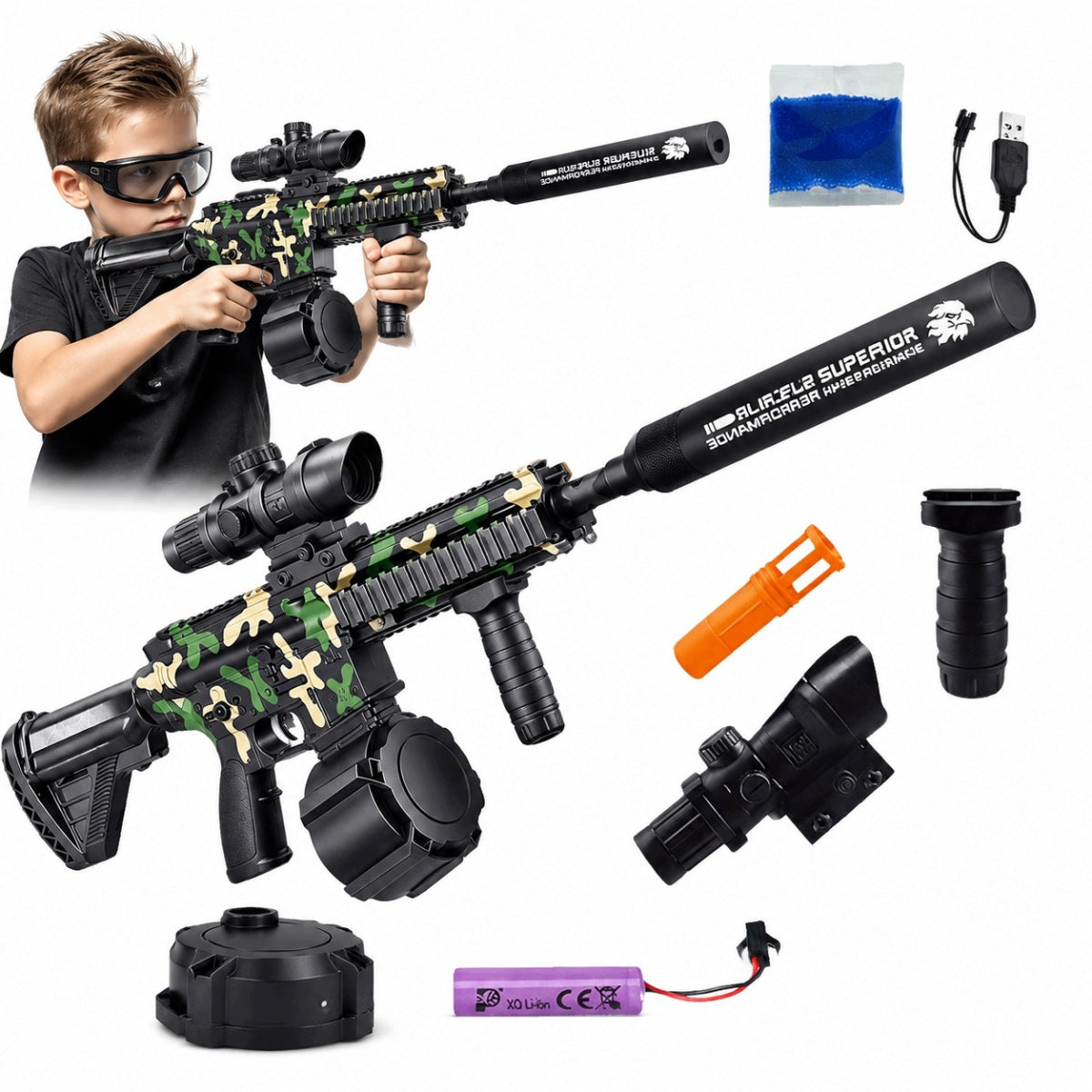 GEL BALL RIFLE LARGE SAFE MACHINE GUN