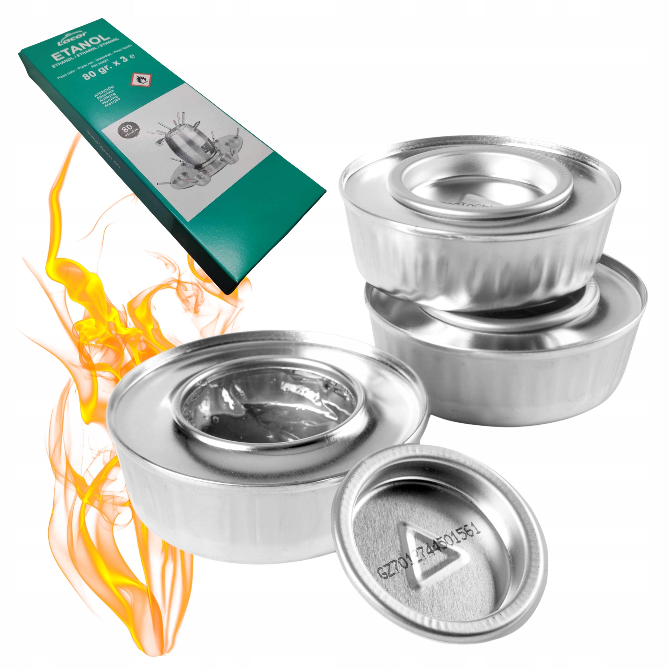 GEL FUEL for FONDUE PASTA Heaters 3 x 80g Unscented Quiet Burning