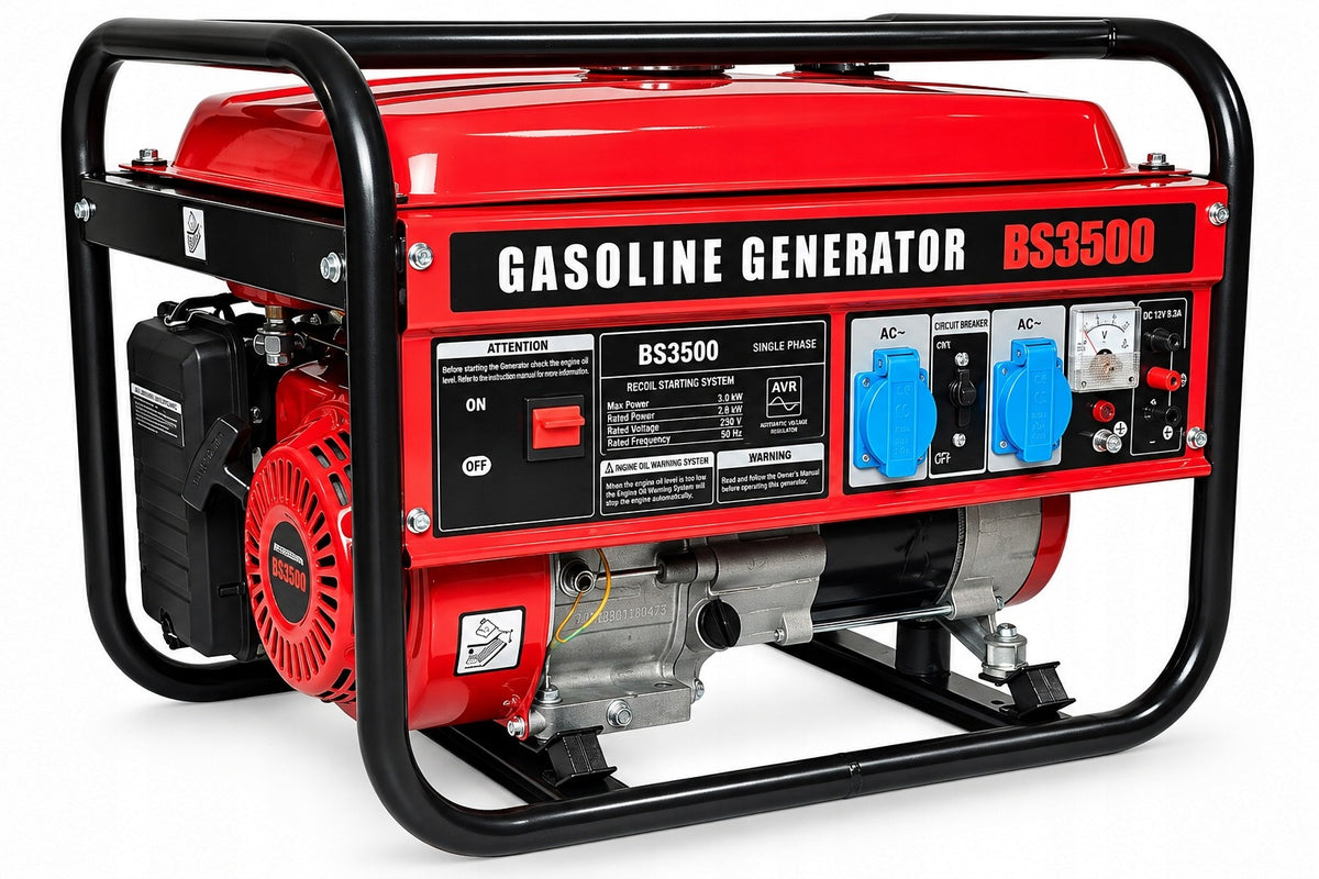 GENERATOR SET 3000W 3KW PETROL AVR 230V COPPER WINDING 7KM