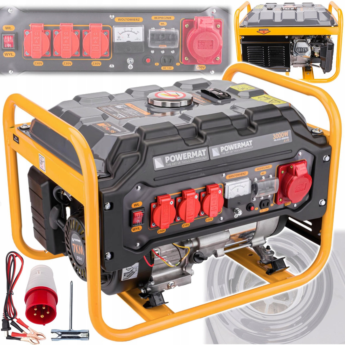 GENERATOR SET 3000W PETROL 230V 12V 400V 7 KM