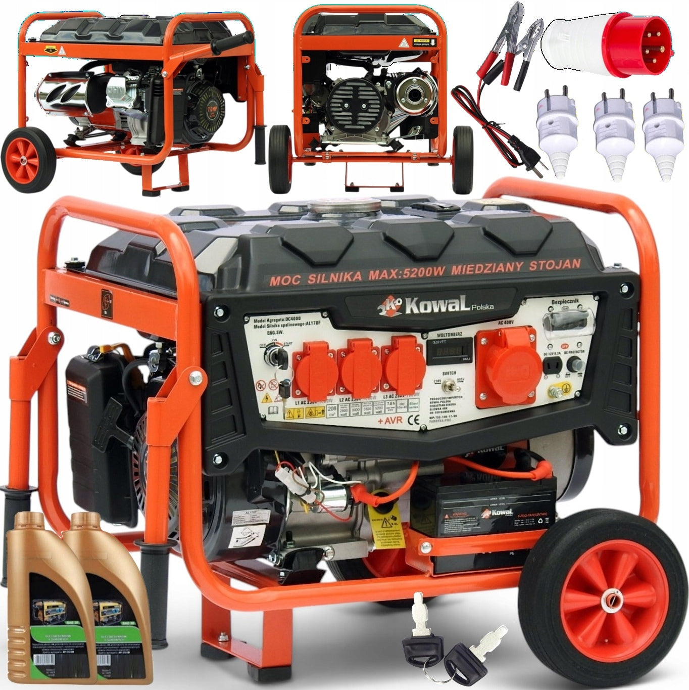 GENERATOR SET 5,2kW EL-START AVR+ COPPER STATOR blacksmith hour counter