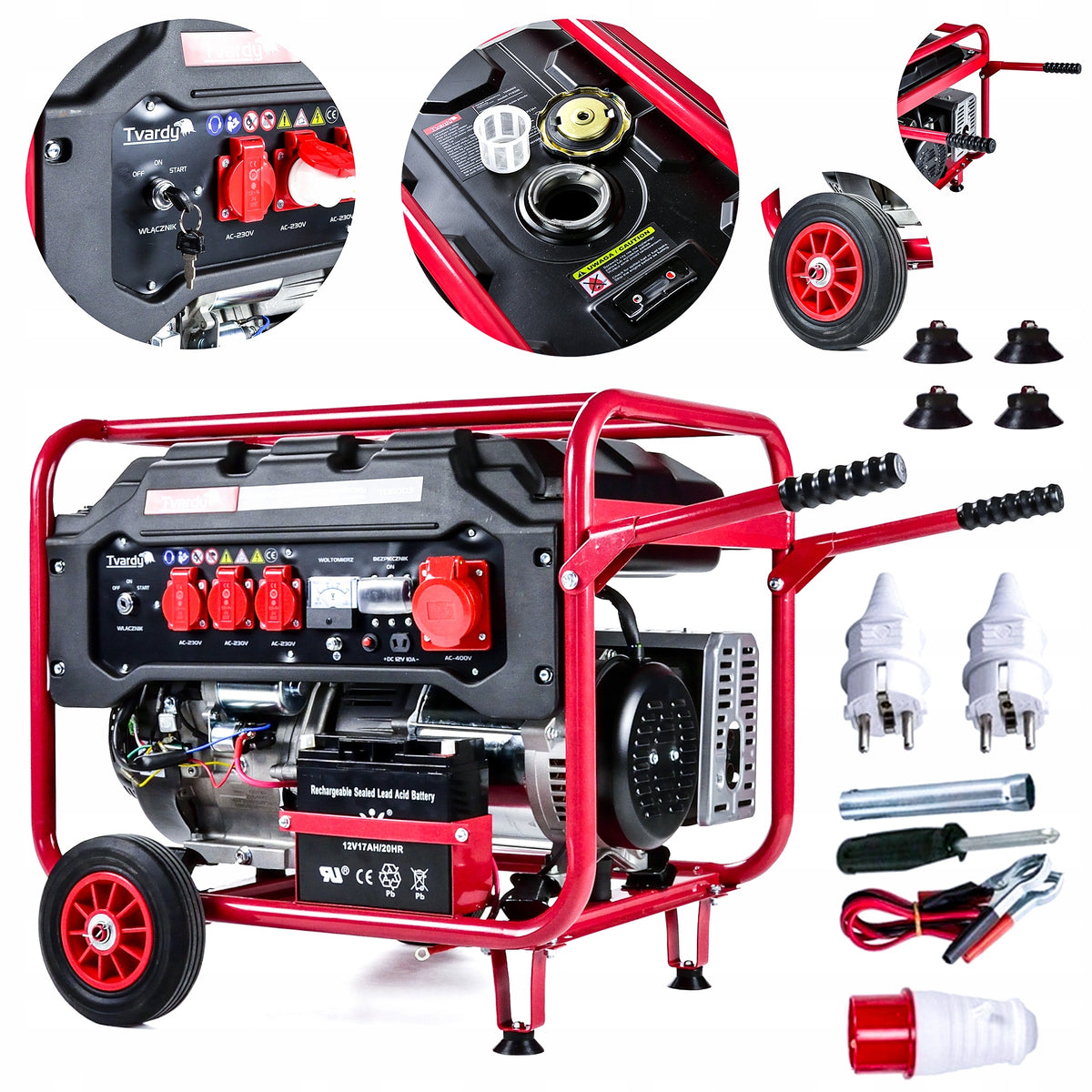 GENERATOR SET 6600W AVR 3PHASE 400V 230V COPPER GENERATOR 15KM