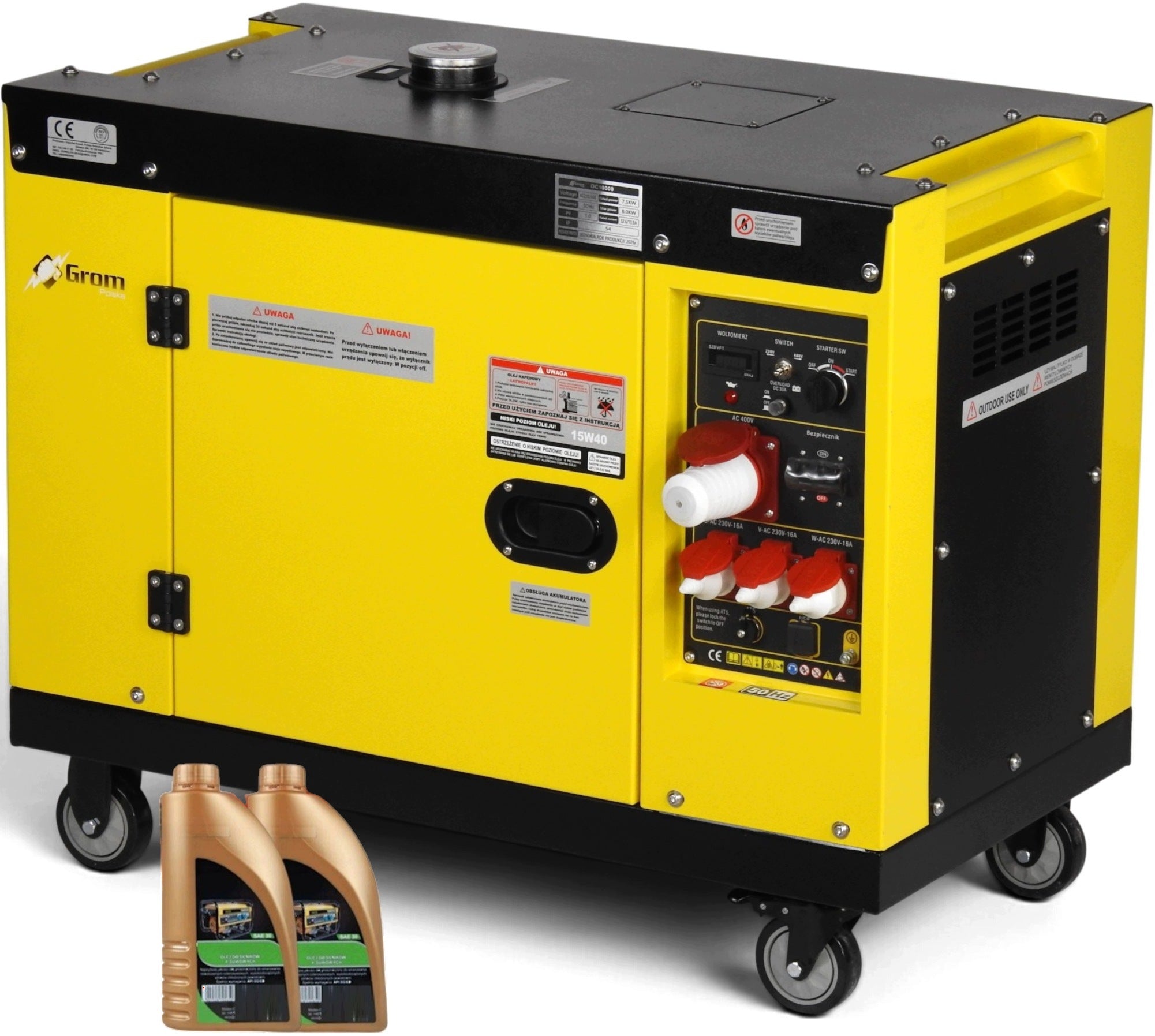 GENERATOR SET 8KW diesel GROM copper stator + rotor ATS/SZR QUIET AVR+