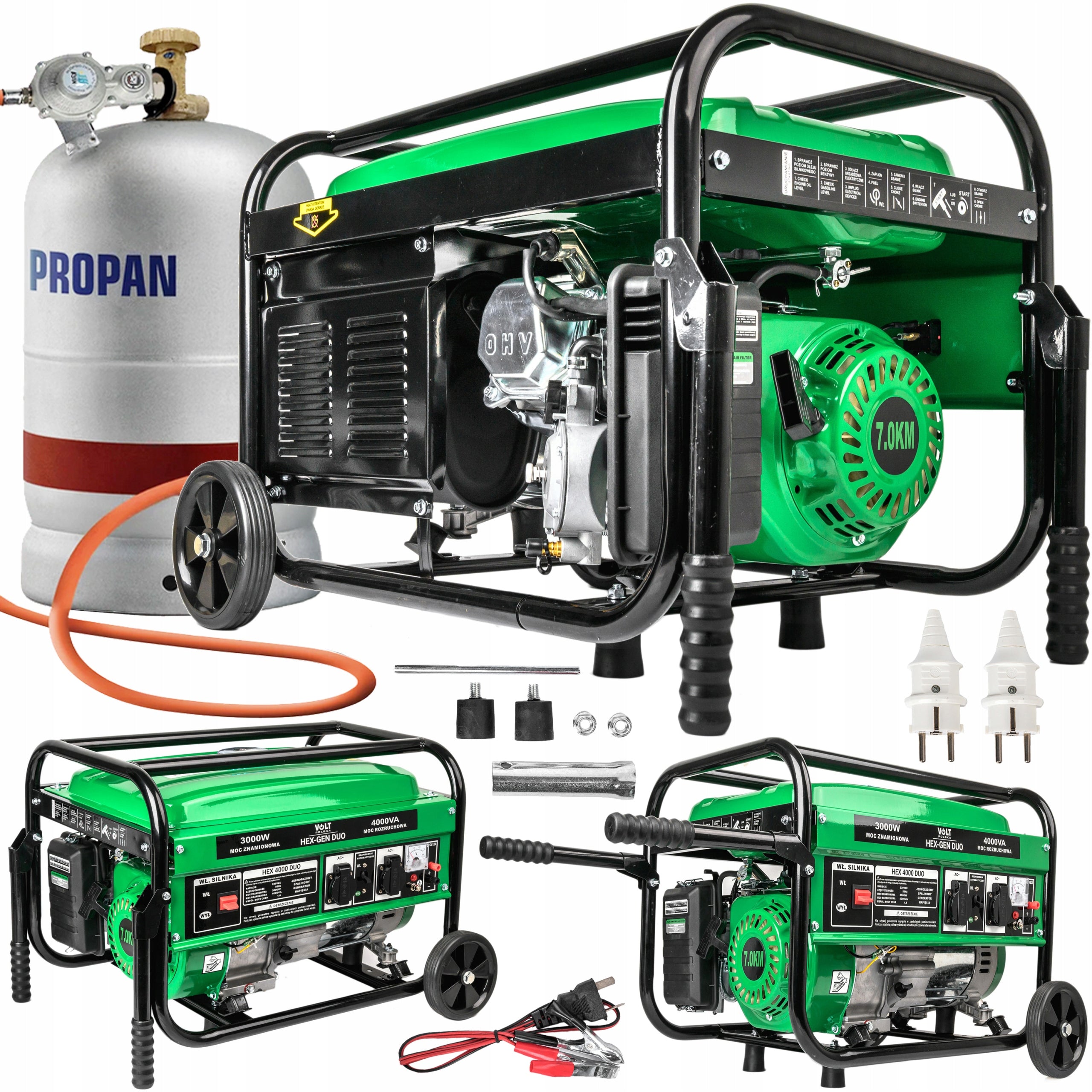 GENERATOR SET CURRENT GENERATOR HEX GEN DUAL FUEL LPG GAS 4000W 7KM