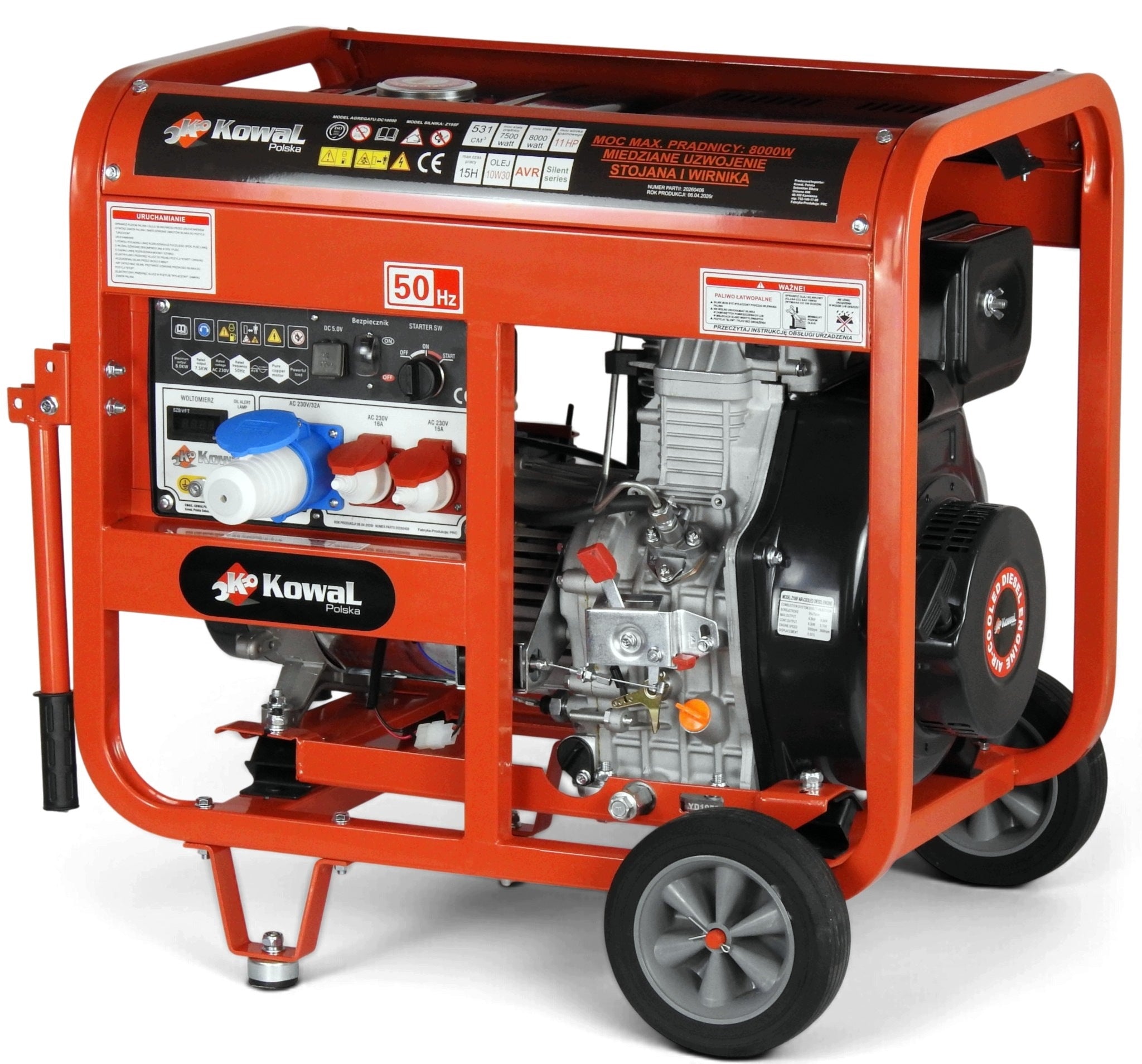 GENERATOR SET DIESEL 8KW blacksmith elstart COPPER GENERATOR generator AVR+ Manufacturer code KowaL A29 PRO