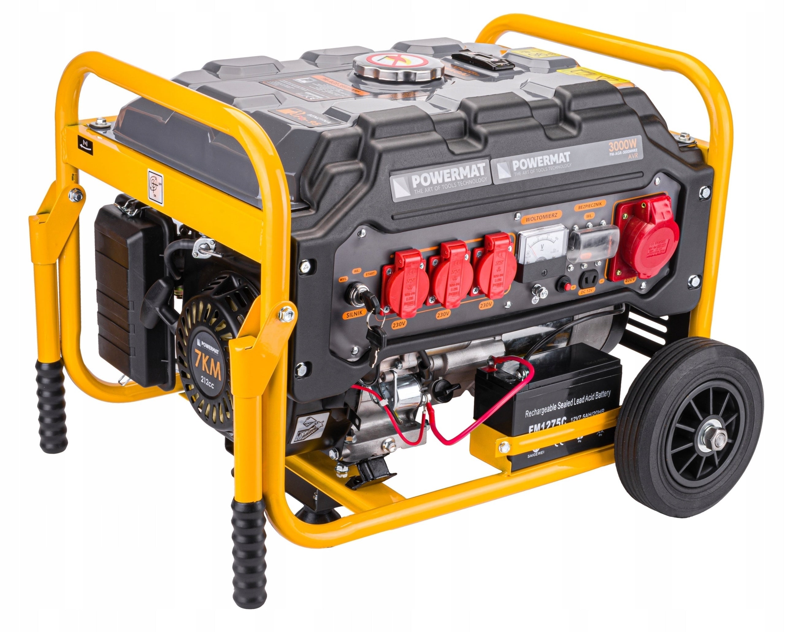 GENERATOR SET PORTABLE GENERATOR 3000W 230V PETROL 12V 400V + OIL Model PM-AGR-3000MNKE