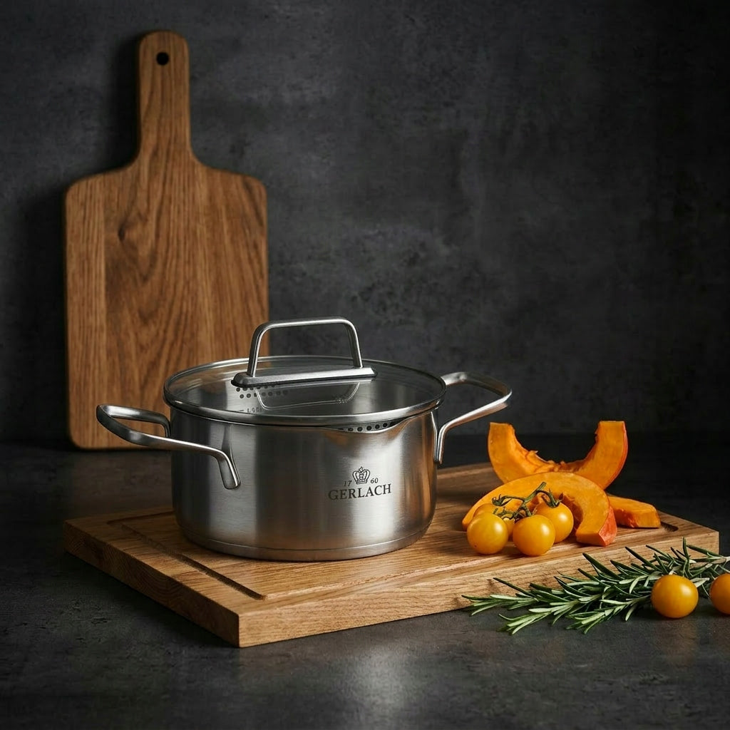 GERLACH AMBIENTE Set of pots with lids 6 el. / stainless steel Brand Gerlach