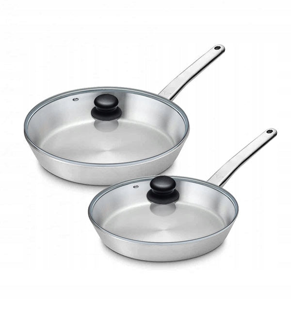 GERLACH PRESTIGE Full steel pans 24, 28 cm + Lids KAIA HOME 24, 28