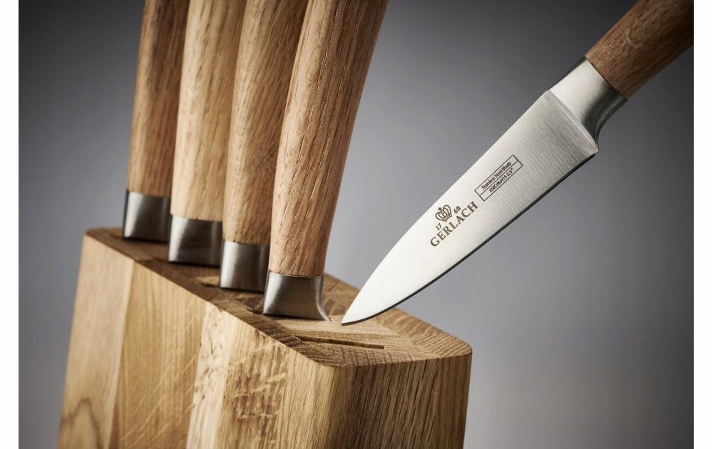 GERLACH SET OF 5 SHARP STEEL KNIVES BOSS IN A WOODEN BLOCK OF NATURE EAN (GTIN) 5901035499676
