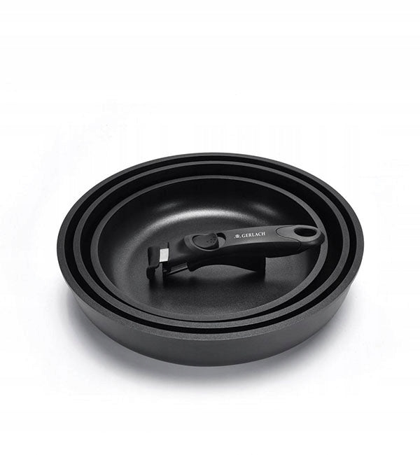 GERLACH SMART SET OF 3 PANS 20/24/28 CM WITH DETACHABLE HANDLE Brand Gerlach