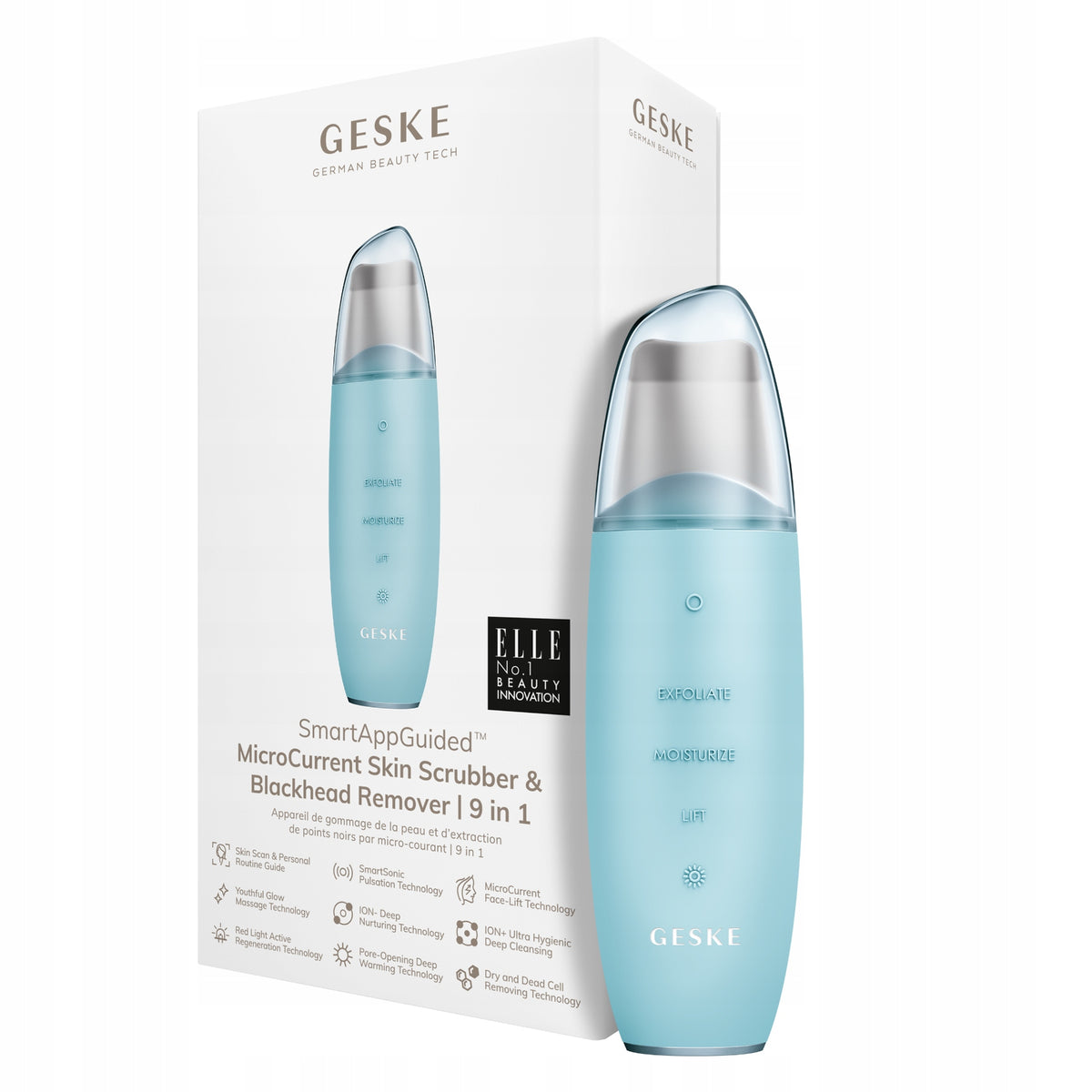 GESKE MicroCurrent Skin Scrubber & Blackhead Remover 9