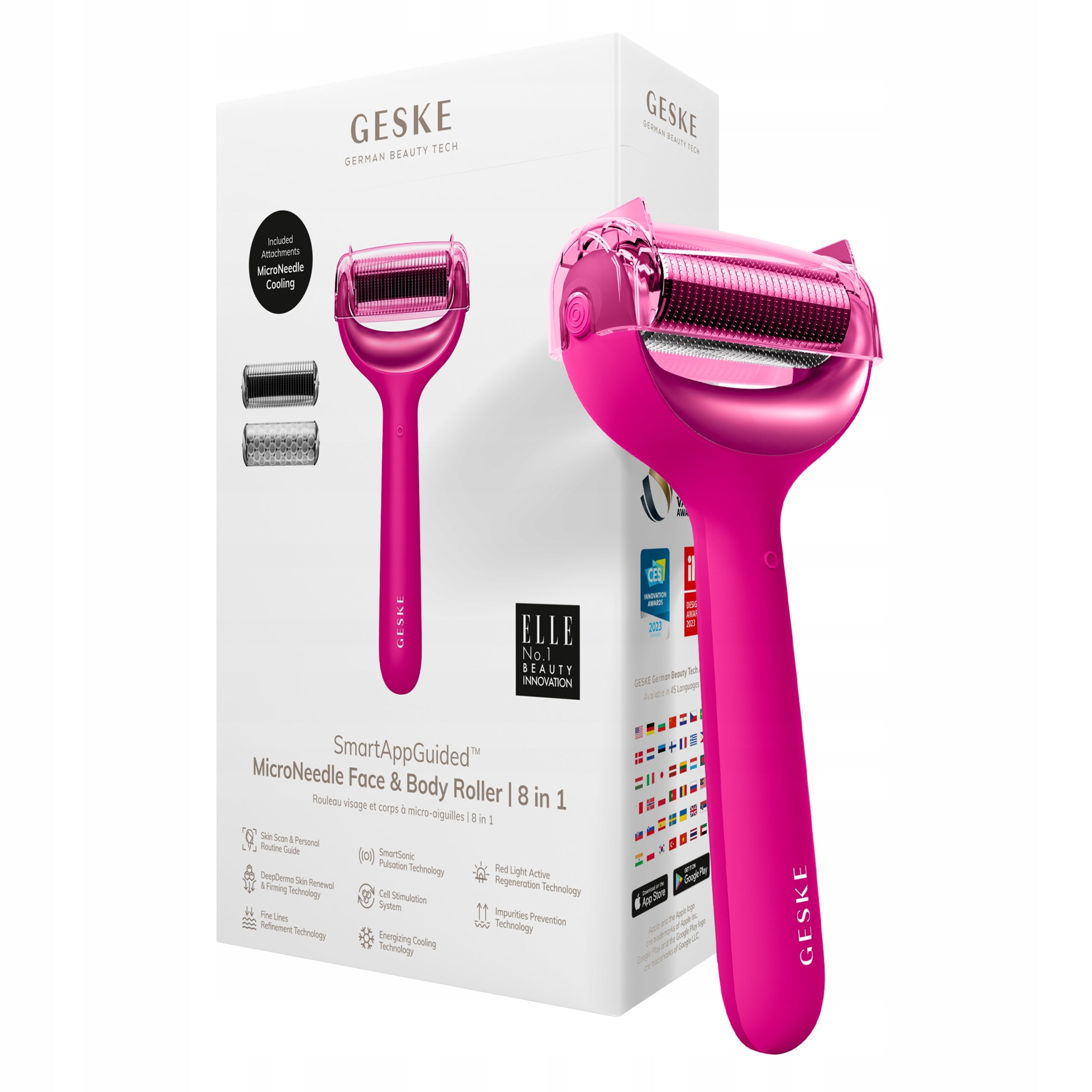 GESKE MicroNeedle Face & Body Roller | 8 in 1
