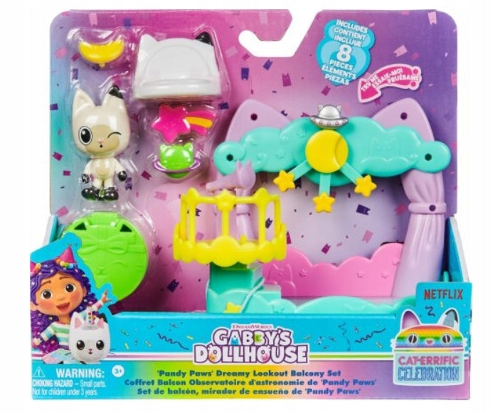 GIFT CAT HOUSE GABI SET BALCONY OBSERVATORY FIGURINE KITTY PANDA
