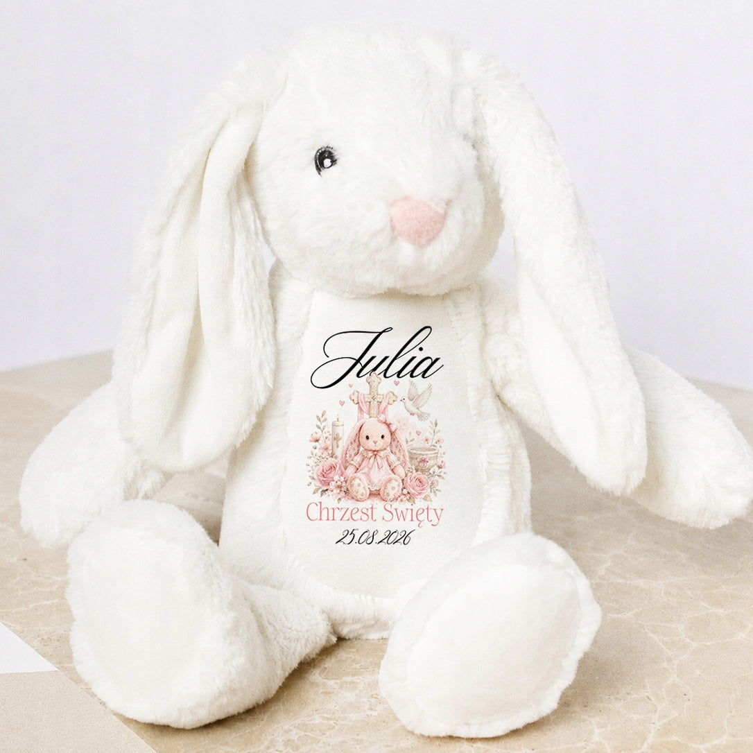 GIFT FOR BOY CHILD'S DAY RABBIT STUFFED ANIMAL BAPTISM CHRISTMAS DATE NAME Packaging status original