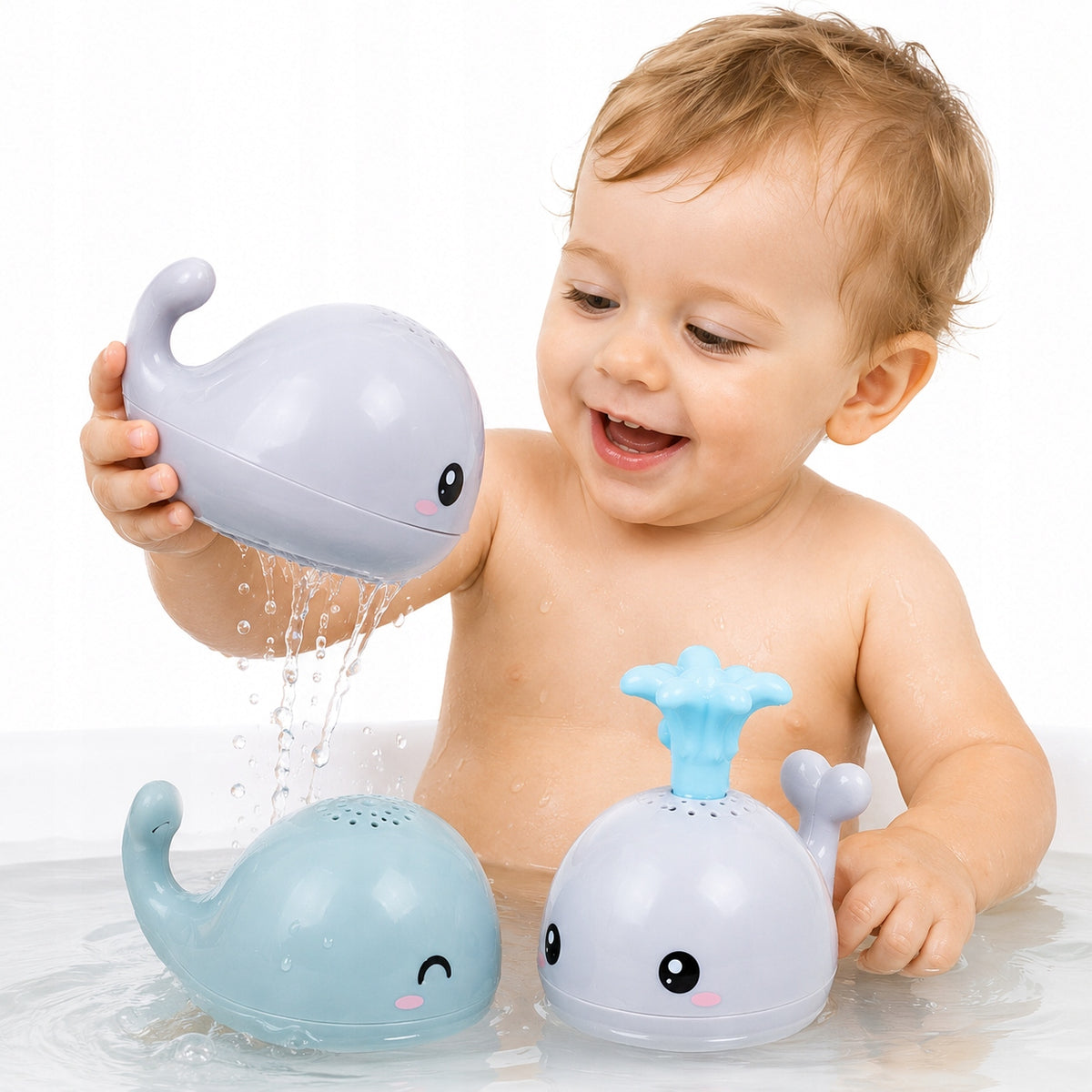 GIFT Fountain Squirting Whale for Bathing Glows