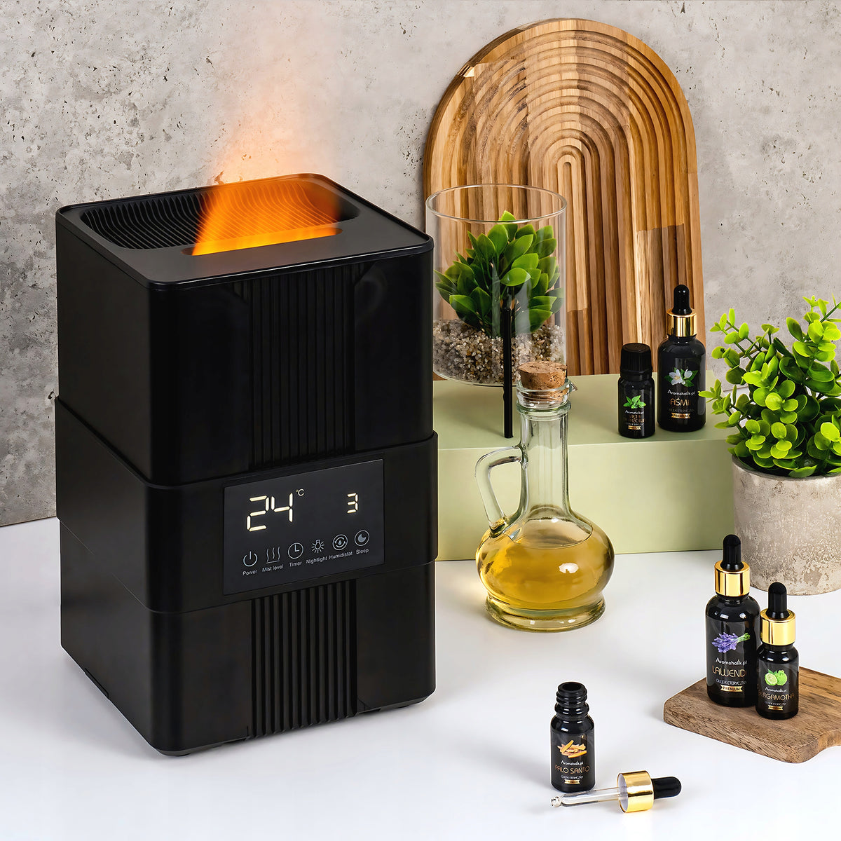 GIFT Fragrance Diffuser for Essential Oils FLAME LED + FREEBIE Brand Aromaholik