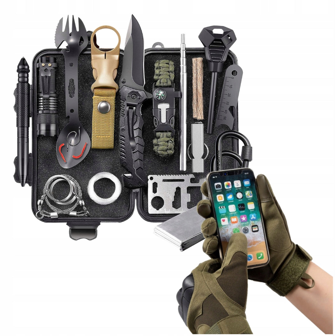 GIFT SET FOR A BOY, CHILD'S SCOUT, 32 IN 1 Model Zestaw Krzesiwo Nóż Latarka Bushcraft Harcrz 32w1