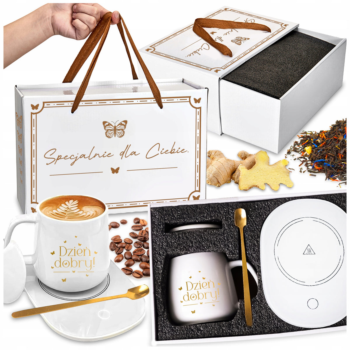 GIFT SET HEATER CABLE CUP LID TEASPOON