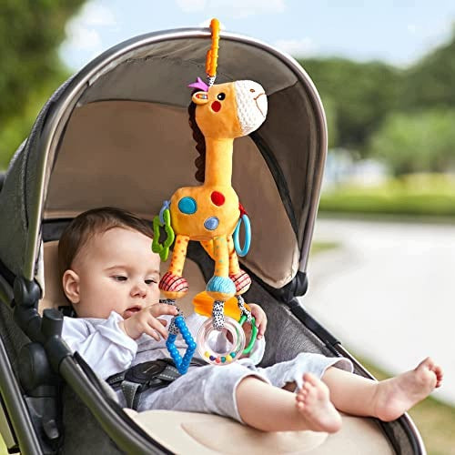 GIRAFFE RATCHET HANGING PLUSH BABY FOR STROLLER GIFT Brand no brand