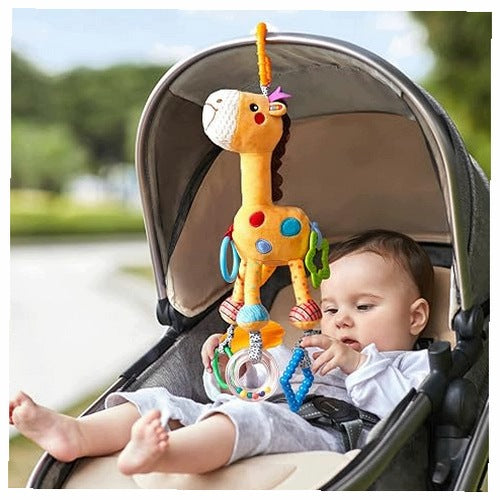 GIRAFFE RATCHET HANGING PLUSH BABY FOR STROLLER GIFT