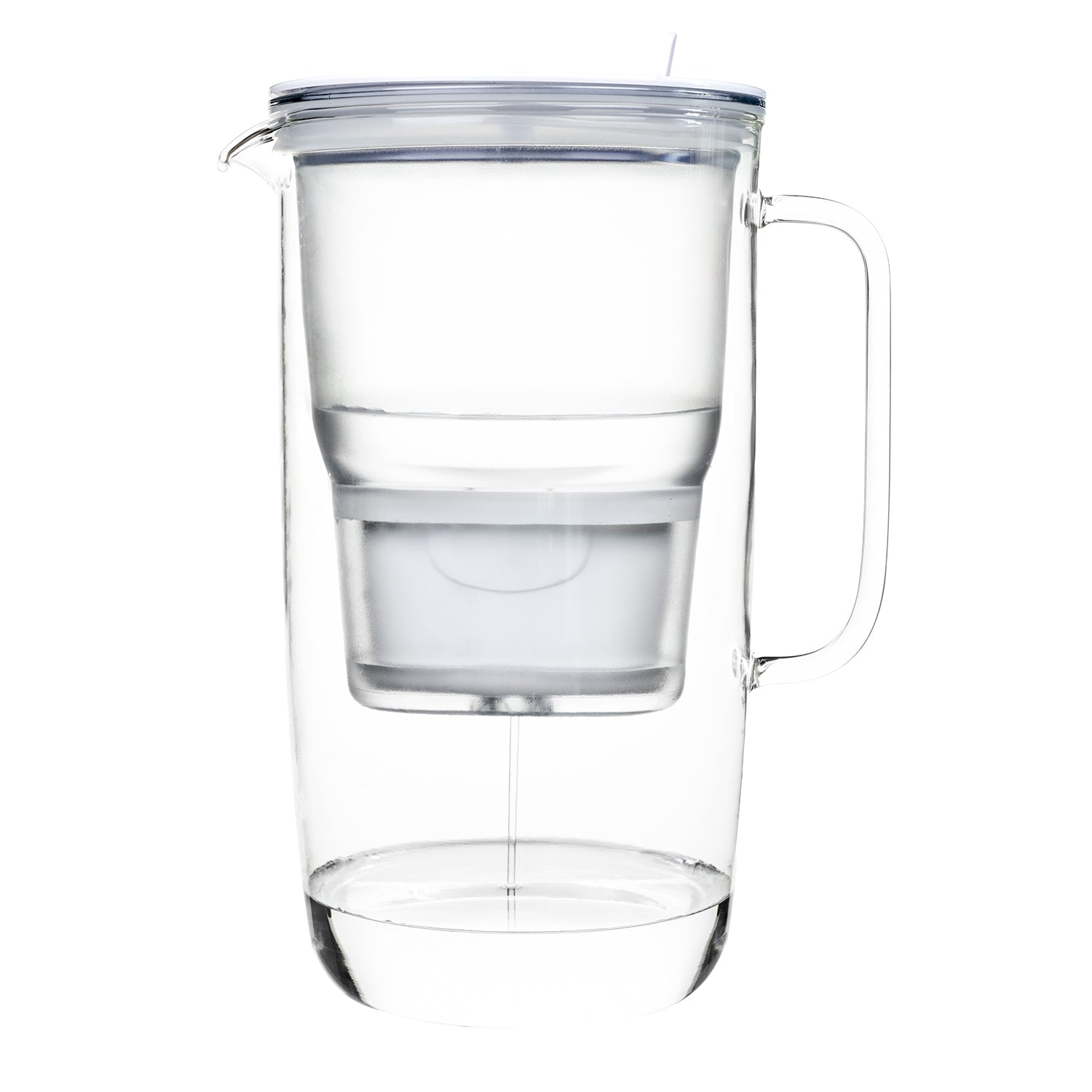 GLASS FILTER JUG ETIUDA WHITE + 12 x PURE+ REPLACEABLE CARTRIDGES Dominant color clear