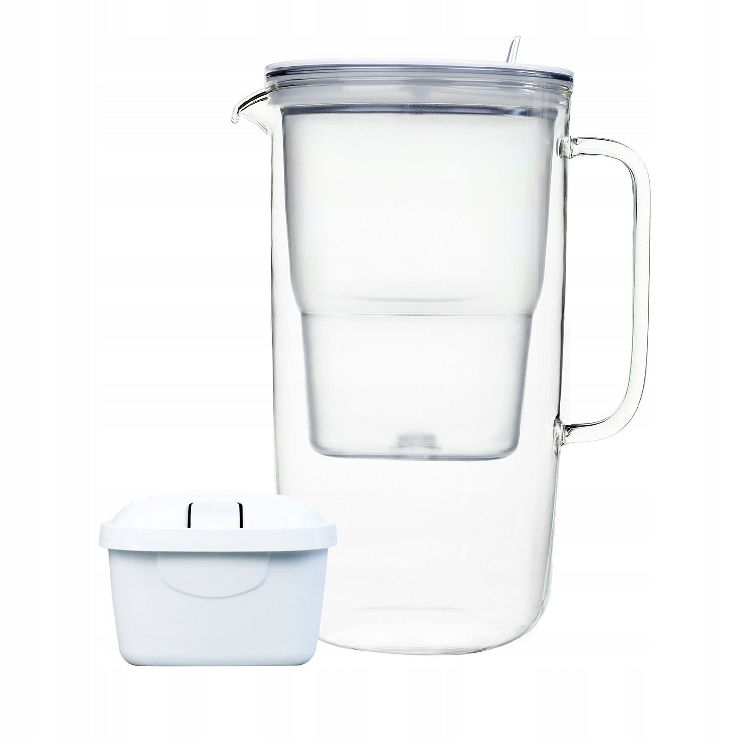 GLASS FILTER JUG ETIUDA WHITE + 12 x PURE+ REPLACEABLE CARTRIDGES Type filtering jug
