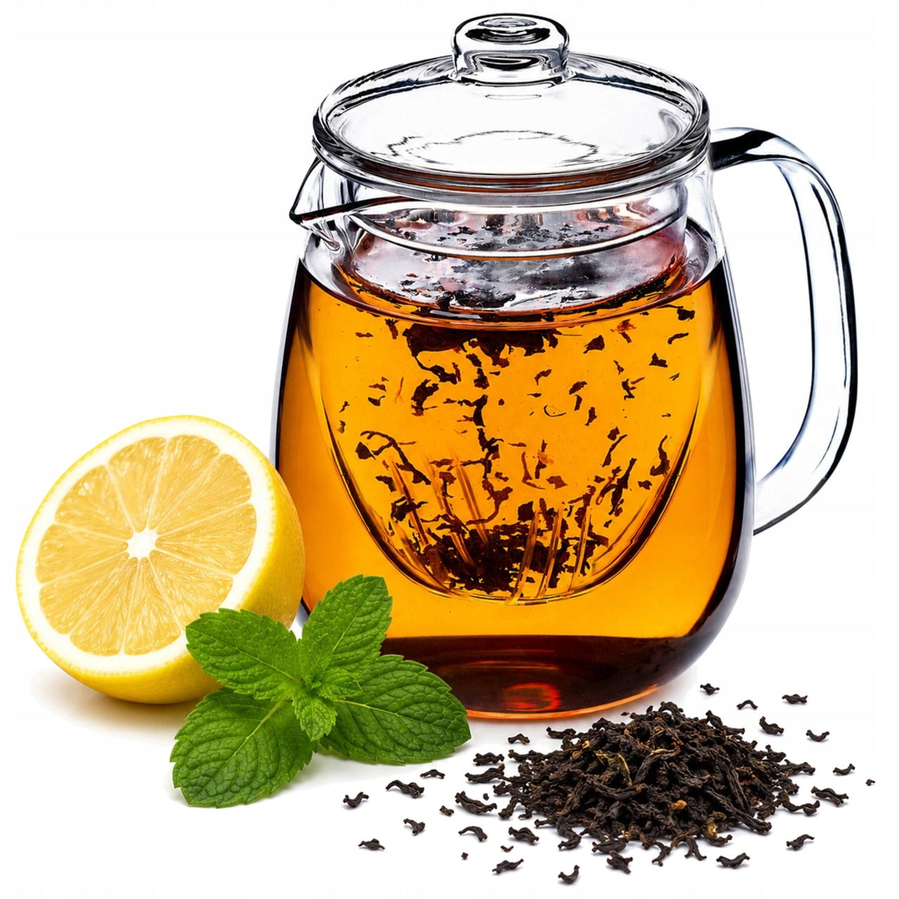 GLASS JUG FOR TEA 600ML CARTRIDGE WITH INFUSER HERBS 0,6 L