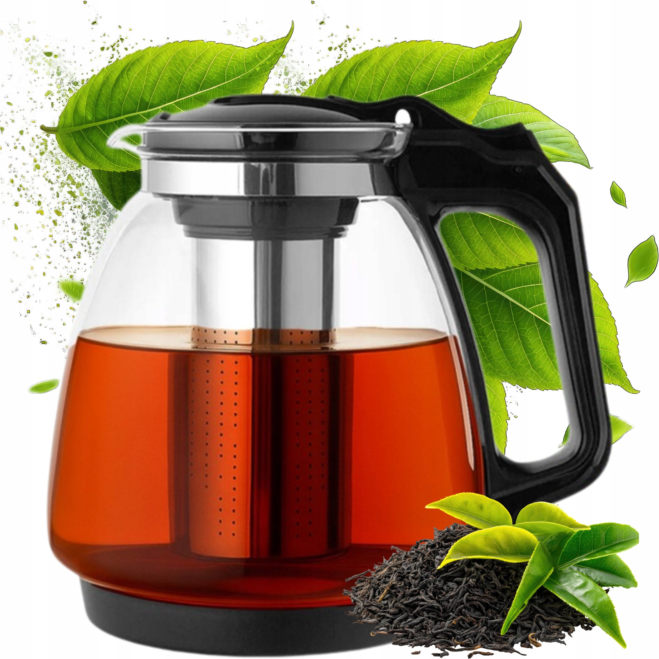 GLASS JUG WITH INFUSER LARGE FOR TEA COFFEE INFUSER FOR HERBS 2000ml