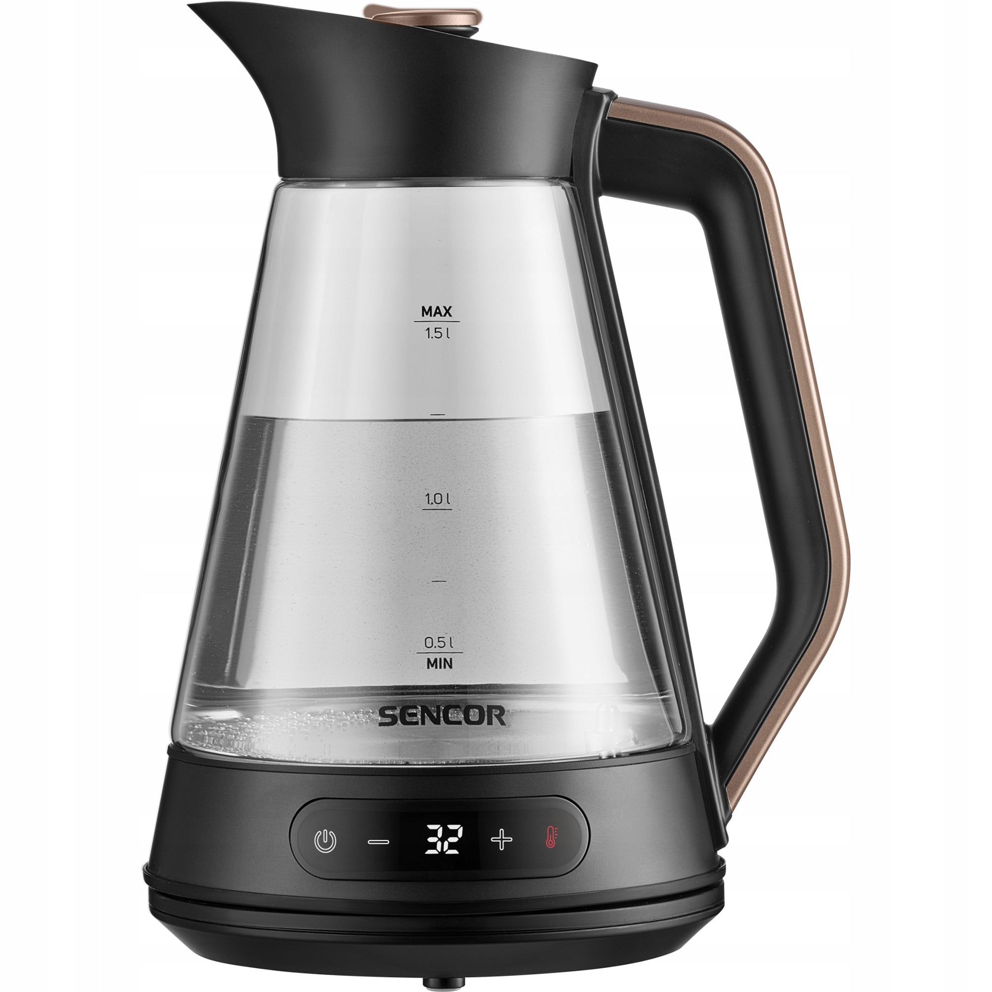 GLASS KETTLE WITH TEMPERATURE CONTROL 1.5L STRONG 2150W SENCOR SWK 1595BK Brand Sencor