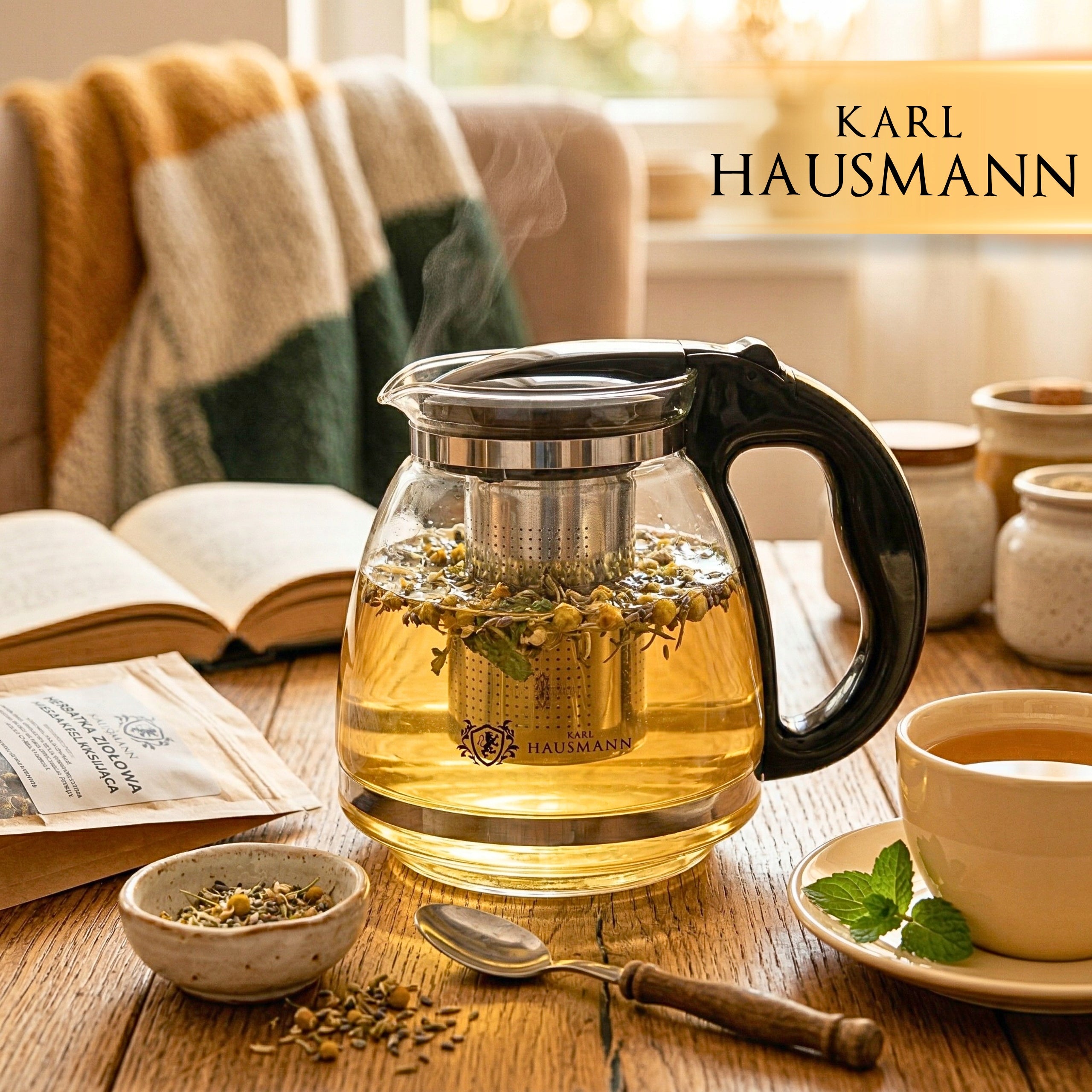 GLASS TEA POT COFFEE HERBS WITH INFUSER 2,0L HEAT RESISTANT INFUSIONS Manufacturer code dzbanek filtrujacy szklany żaroodporny 2l