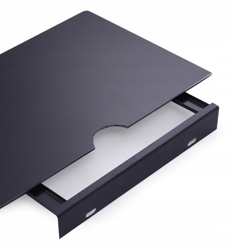 GLASS WALL SHELF RTV UNDER DECODER ROUTER MODEM TUNER DVD TV LOFT BLACK Packaging status original