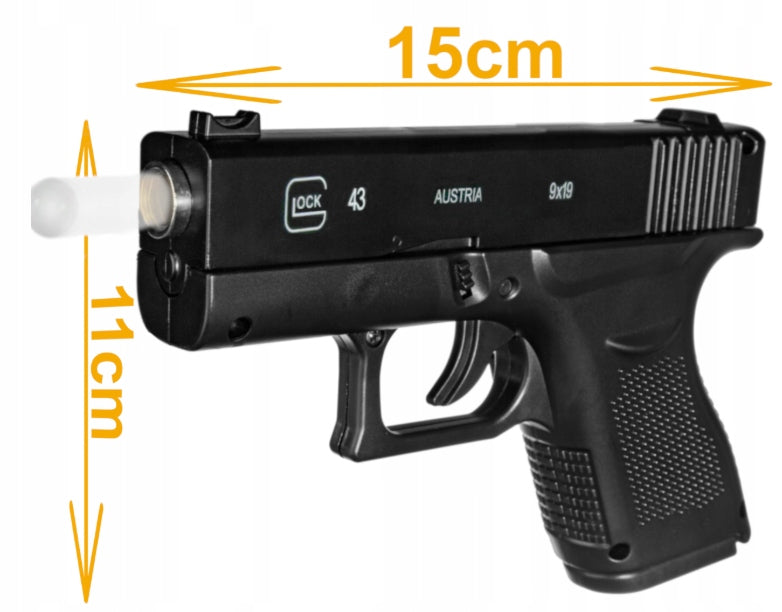 GLOCK 43 METAL GUN FOR BALLS 6MM REPLICA ASG + GRENADE 800 PCS BALLS Packaging status original