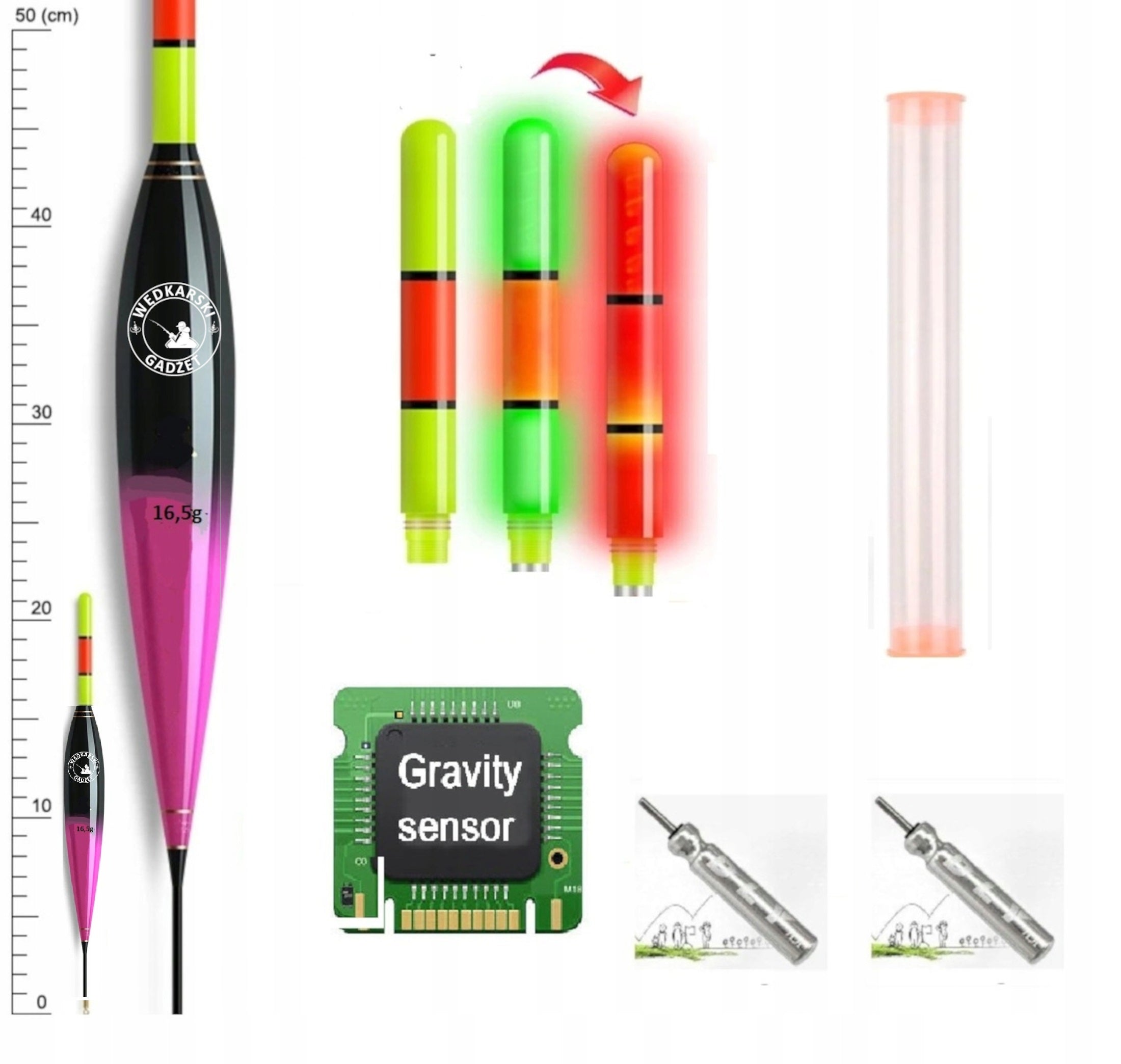 GLOWING Float - 16g Displacement - Color Changing Two Functions + 2x Battery