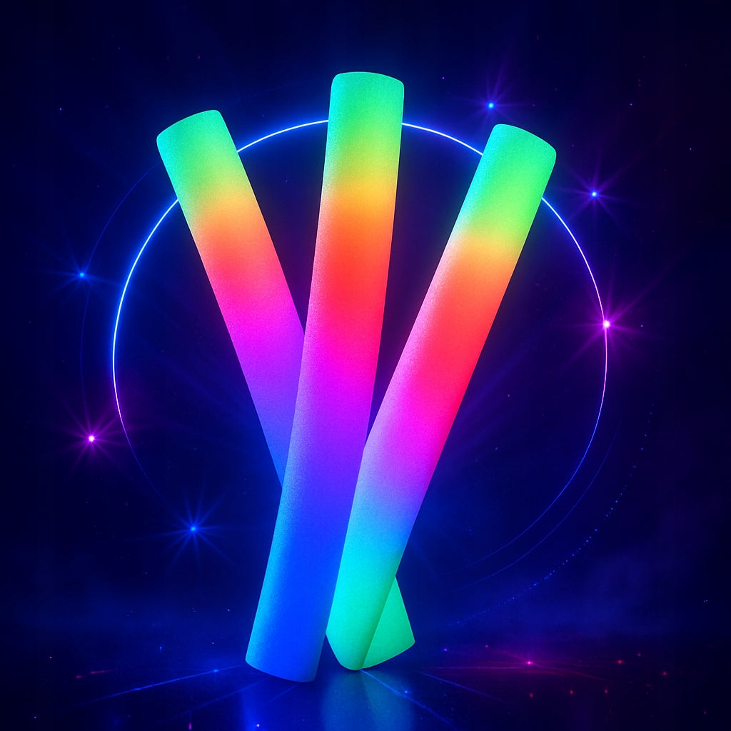 GLOWING LED BATONS Stick for Outdoor Party 10x Foam LIGHT SWORD Packaging status original