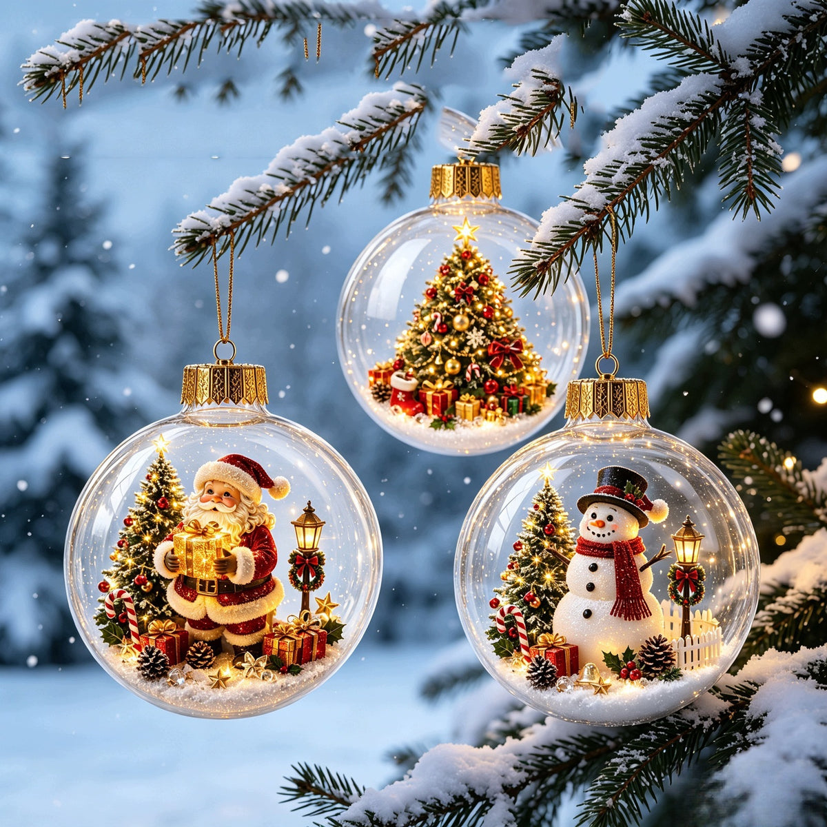 GLOWING LED ORNAMENT FOR CHRISTMAS TREE SCENE CHRISTMAS PENDANT GIFT Brand Goaduoynt